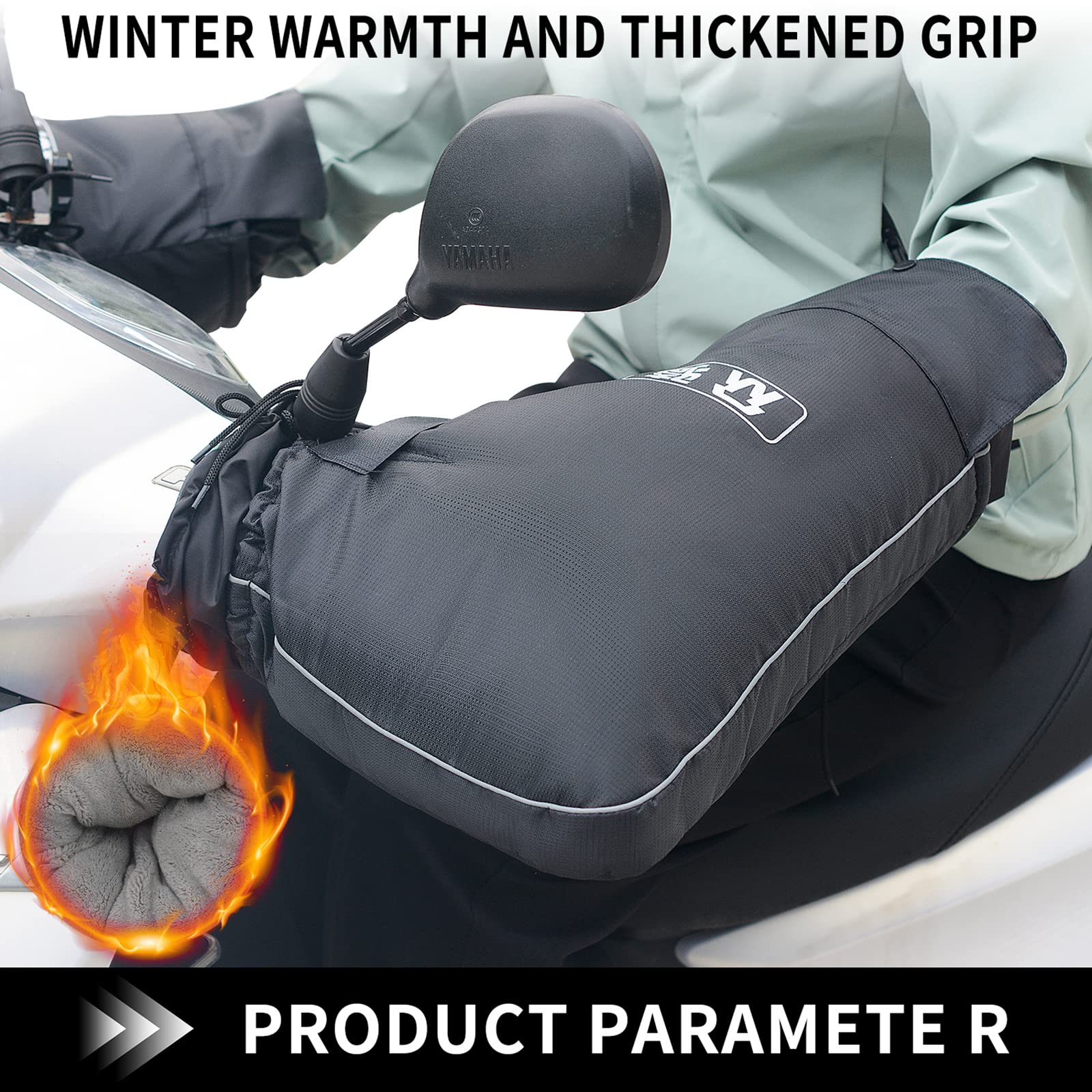 Manoplas de manillar de bicicleta, guantes de invierno para clima frío, impermeables, unisex, calentadores de manos, para ciclismo de montaña, motonieve, motocicleta, para bicicleta de carretera