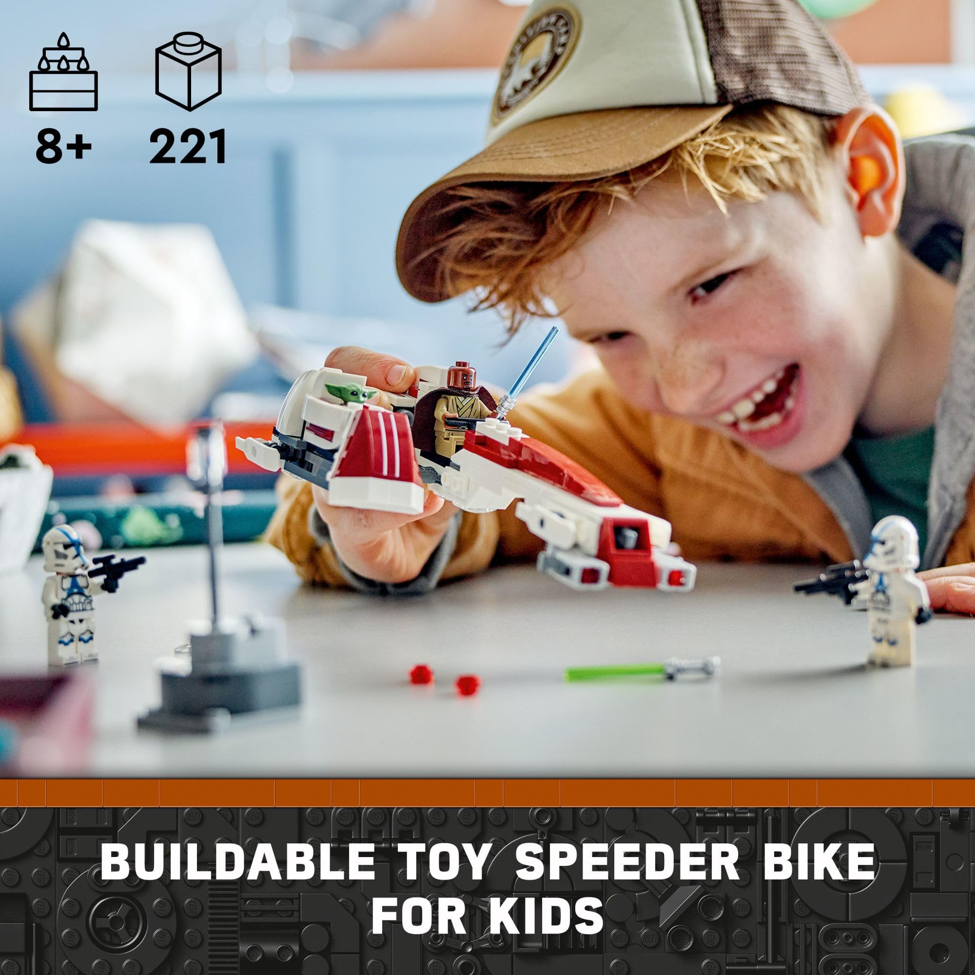 LEGO Star Wars BARC Speeder Escape, Mandalorian Toy Building Set for Kids, May The 4th Be with You Decoration with Kelleran Beq and Grogu, Star Wars Toy for Boys, Girls and Fans Ages 8 and Up, 75378 - Image 2