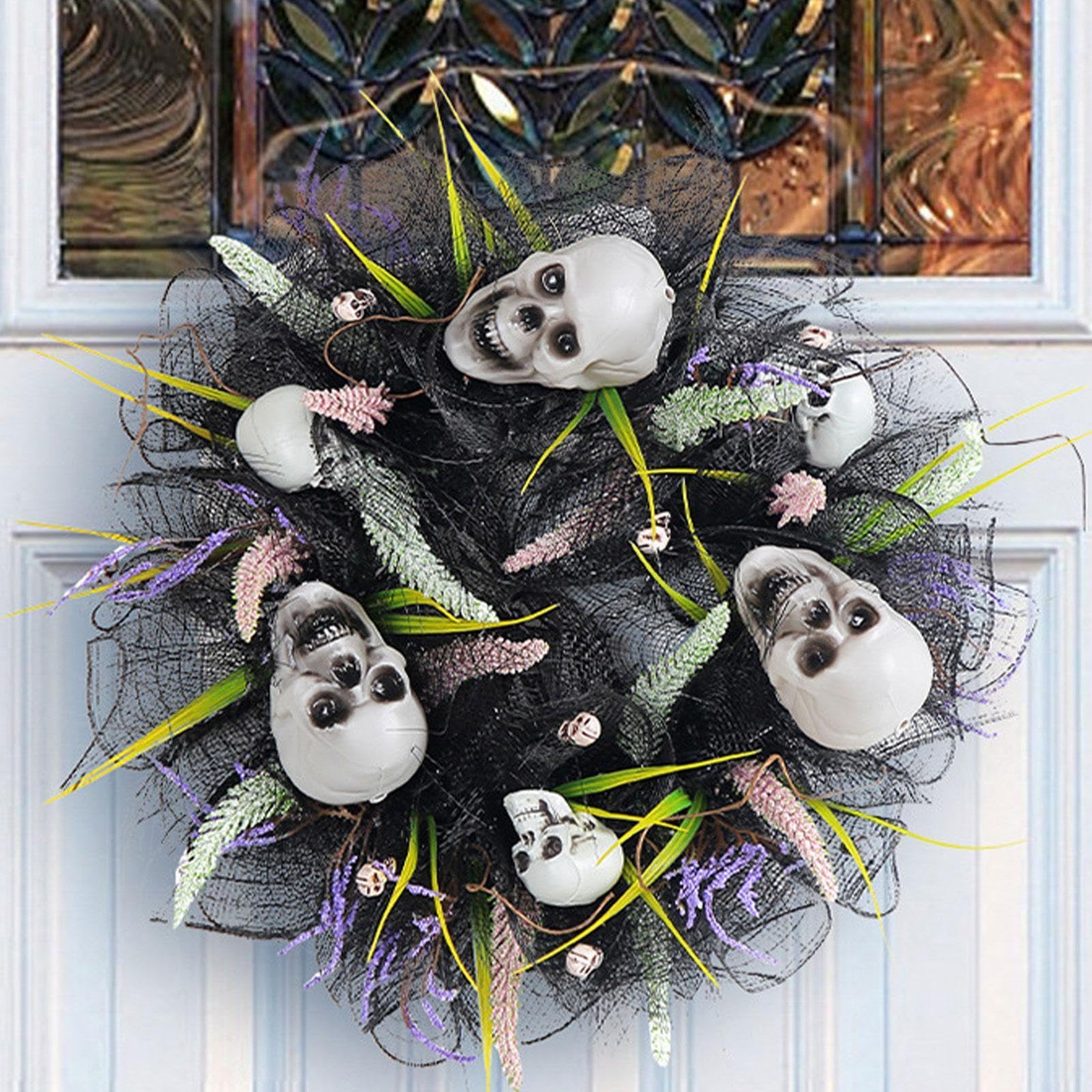 Ghirlanda spettrale di Halloween per interni ed esterni con teschio