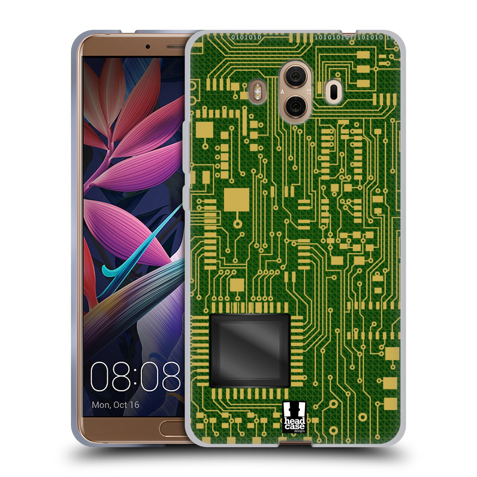 Head Case Designs Dark Green Circuit Boards Soft Gel Case Compatible With Huawei Mate 10