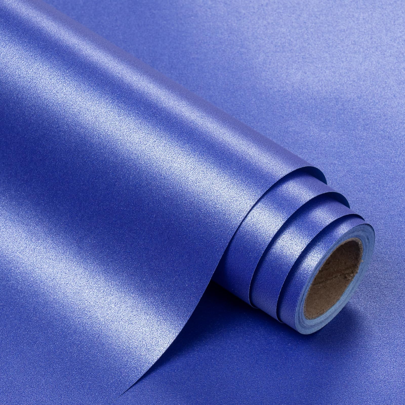 WRAPAHOLIC Premium Pearl Glossy Wrapping Paper - Royal Blue - 17in x 32.8ft Roll, 46 Sq. Ft