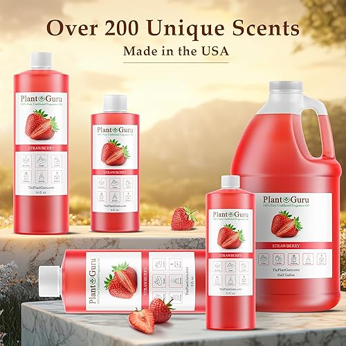 Miniatura 2 de Aceite aromático de fresa, 8 onzas líquidas. Aceite perfumado para hacer jabón, velas, bombas de baño, mantequillas corporales. Se utiliza en