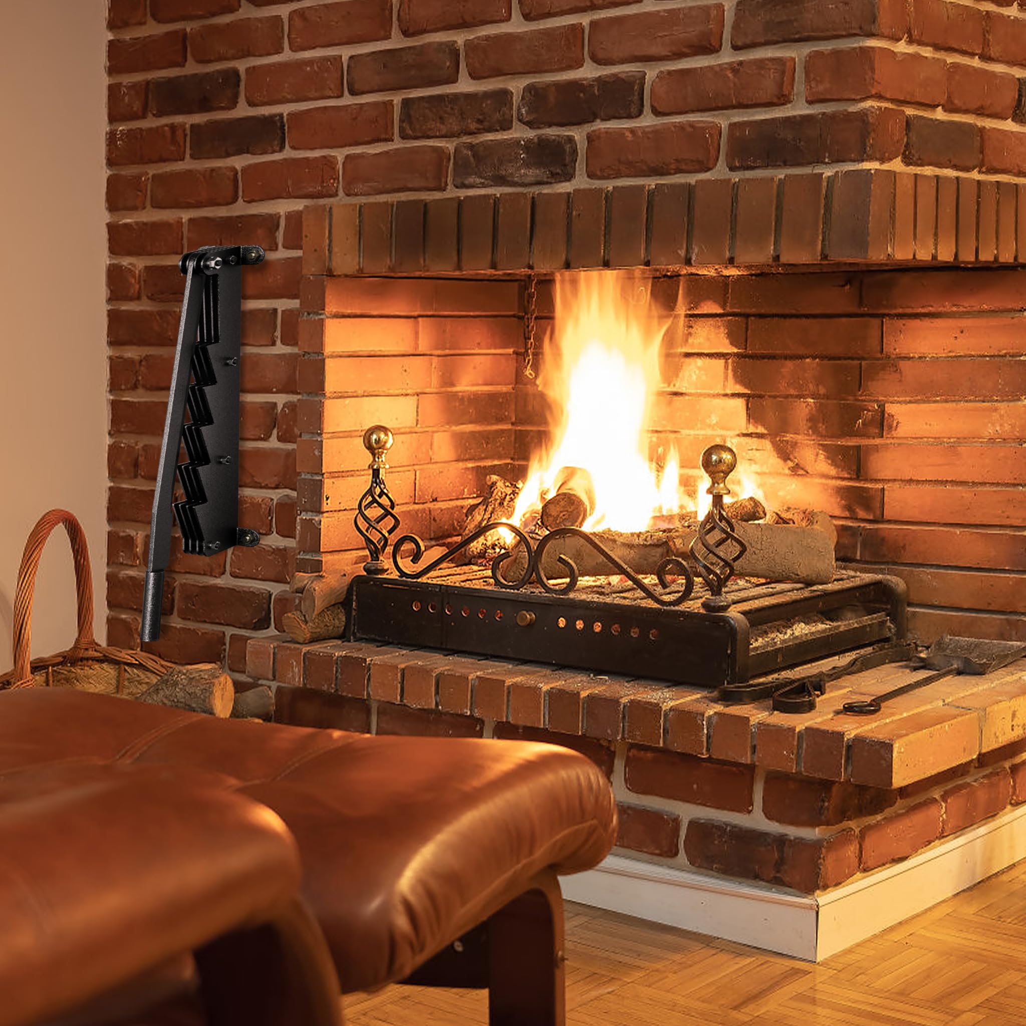 Froadp Divisor de madera manual de montaje en pared de acero al carbono, con guantes antideslizantes y bolsa para leña, herramienta para camping