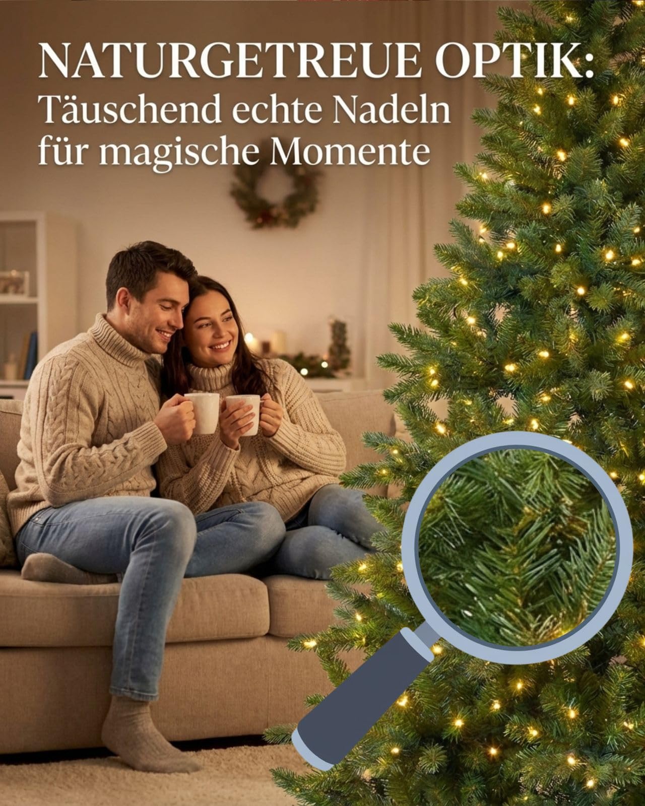 XENOTEC Weihnachtsbaum 85cm - Künstlicher Weihnachtsbaum mit Beleuchtung - Tannenbaum Künstlich/Weihnachtsbaum Künstlich - Christmas Tree/Christbaum