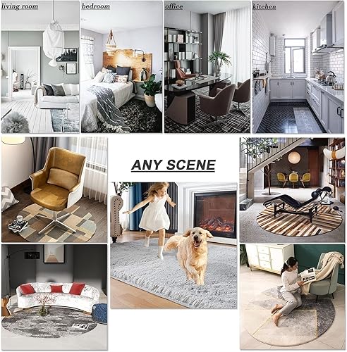 Miniatura 3 de Alfombras modernas de 31.5 in, 39.4 in, 47.2 in, 55.1 in, 63.0 in, 78.7 in, alfombra redonda para sala de estar, dormitorio, piso del hogar, tapetes