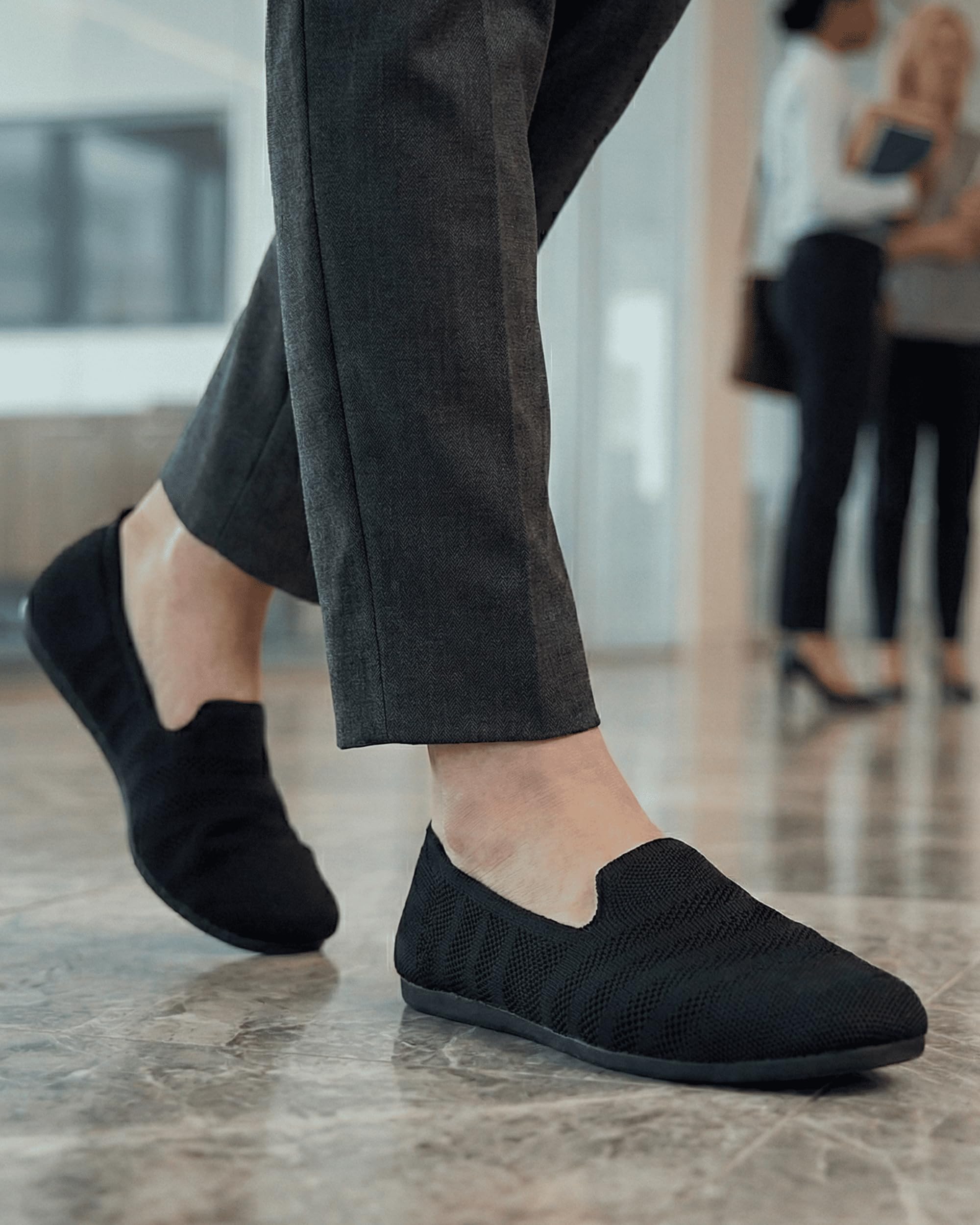 Puxowe Bailarinas Mujer Zapatos Slip-On de Punto Elegantes y Cómodos Ballerina para Mujer 41 EU Black