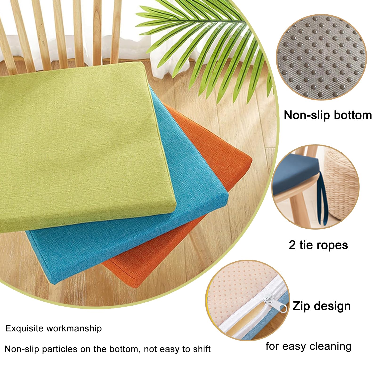 Cojín de asiento antideslizante para personas mayores, 35 x 35 x 10 cm, cómodo cojín para silla de ruedas y jardín, cojín grueso de apoyo en color rojo vino para máxima comodidad