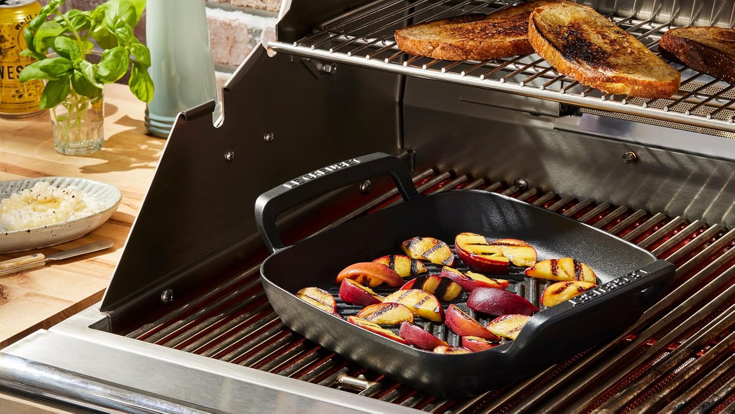 Le Creuset Alpine Outdoor Collection Enameled Cast Iron Square Grill Pan, 10.25" - Image 5