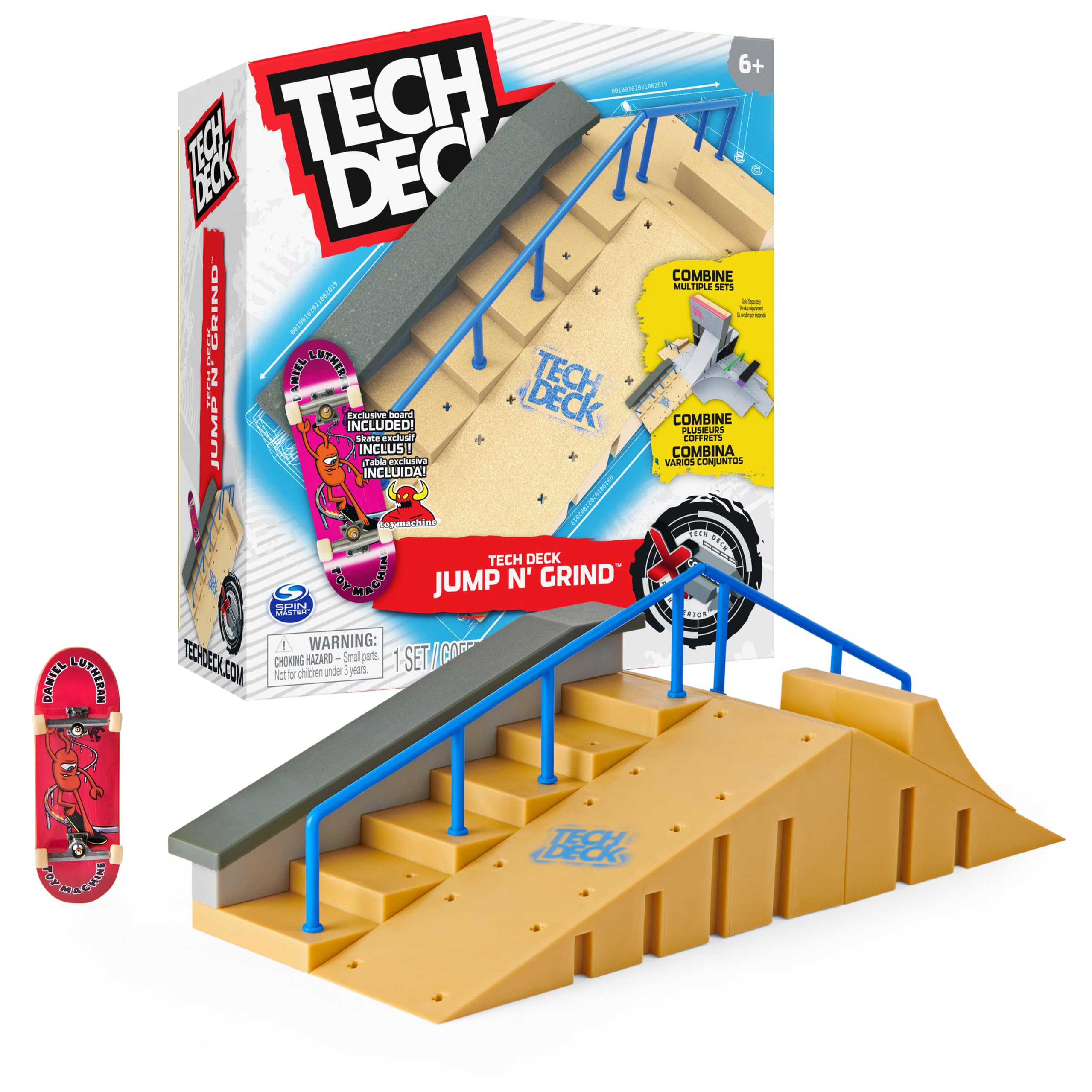 Jump N’ Grind X-Connect Park Creator, Customizable and Buildable Ramp Set with Exclusive Fingerboard, Kids Toy for Ages 6 and up