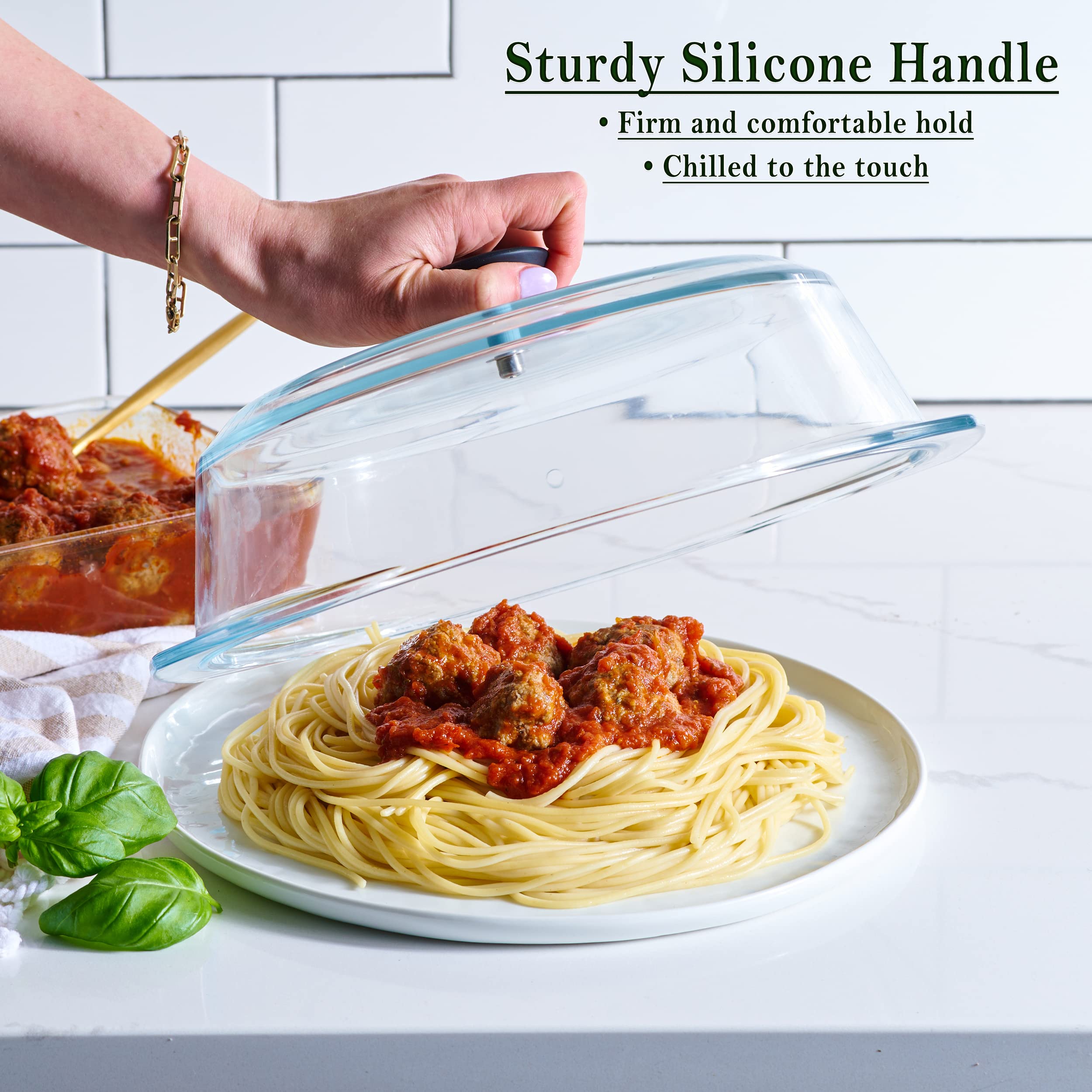 Microwave Plate Cover, Microwave Splatter Guard Lid With Steam Vents, Plastic Transparent Ventilated Food Plate Dish Cover Kitchen Cooking, BPA Free & Dishwasher Safe, 30Cm