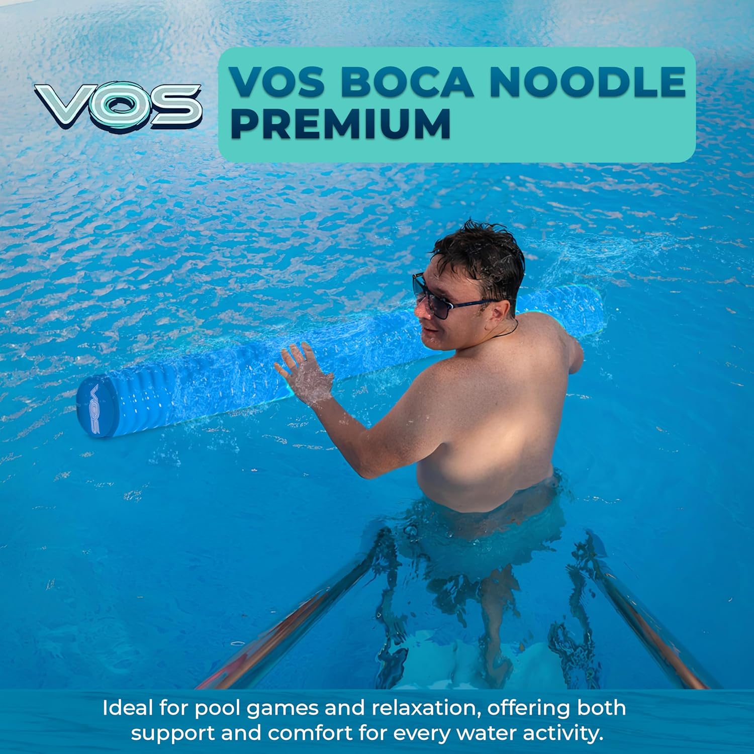 VOS Mega Noodle Premium Foam Pool Noodles for Swimming & Floating – 4Pc Pack | Outdoor Water Float/Lake Float for Adults