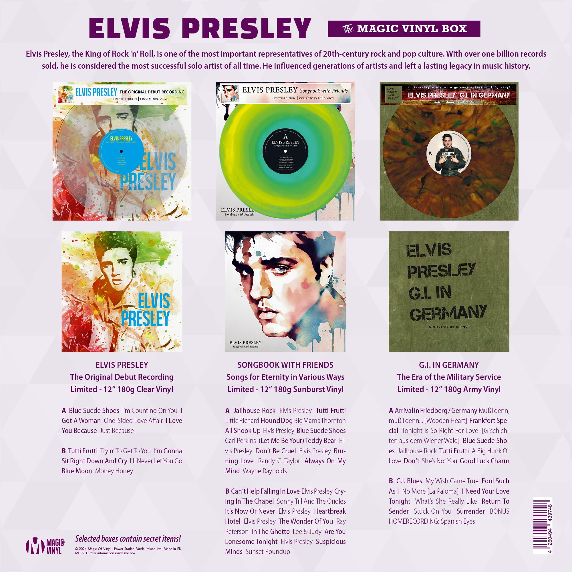 Elvis Presley - Magic-V-Box - 3 Vinylschallplatten - einzigartig und limitiert - Top Geschenk!