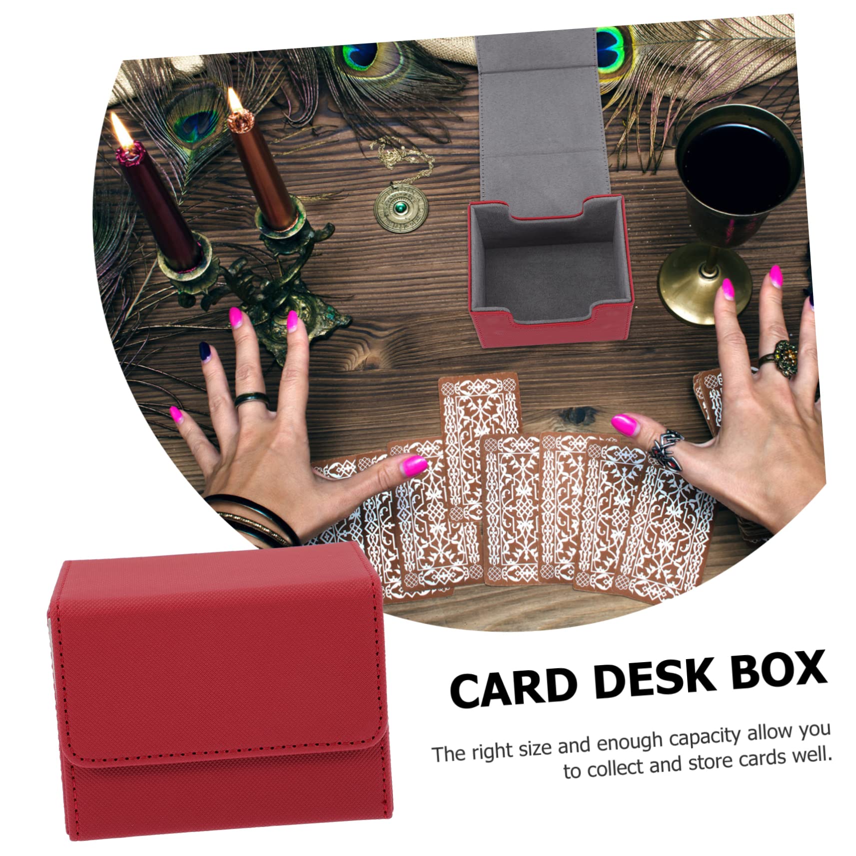 VICASKY 3 Pezzi Scatola Giochi Carte Organizzatore Carta di Stoccaggio Scatola Per Poker Trading Carte In Pelle Realizzato