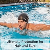 Vista 4 de Limmys Gorro de natación unisex para hombre y mujer, gorro de natación 100% silicona para mujer, de calidad premium, elástico y cómodo, disponible