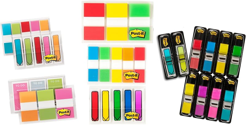 Paquete económico de banderas y pestañas Post-it, paquete de estudio y negocios definitivo, 956 banderas variadas para organización (683-AVP-SIOC)