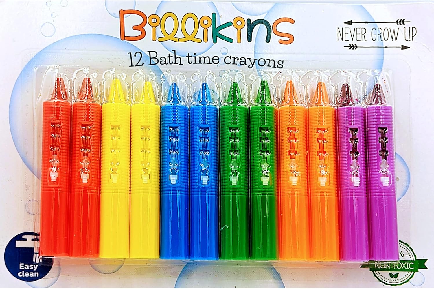 Billikins 12 Bath Crayons for Toddlers┃6 Colour Bath Tub Crayons┃Bath Crayons for Kids┃Bath Toys