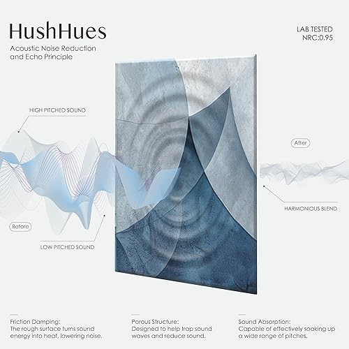 Miniatura 3 de Paquete de 8 paneles acústicos artísticos de 48 x 32 pulgadas, paneles de pared insonorizados, absorbentes de sonido, para estudios, oficinas,