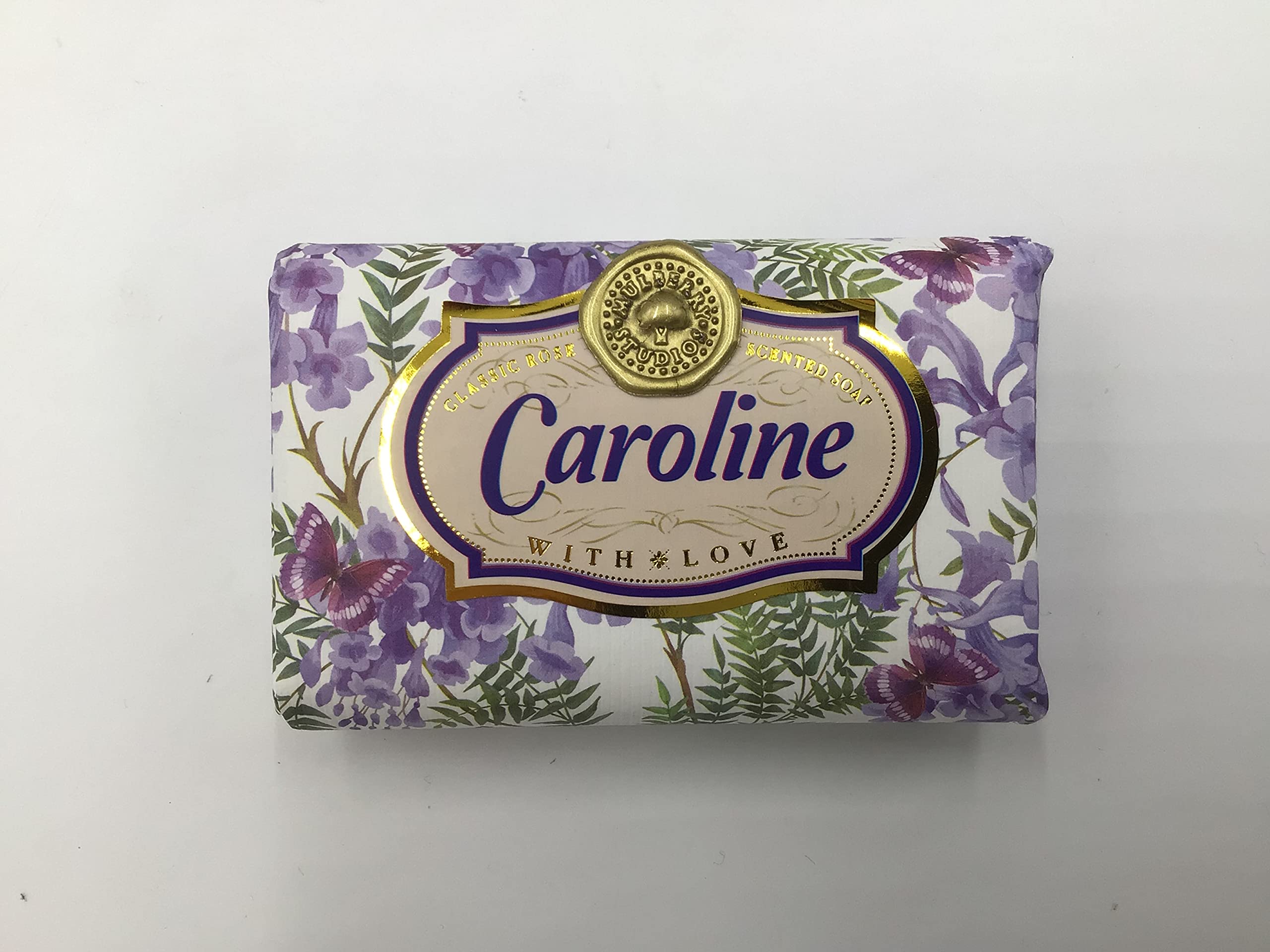 Caroline - Gift Soap Bar For Her Birthday Rose Scent Mum Grandmother Cleanser Lather Present Girl