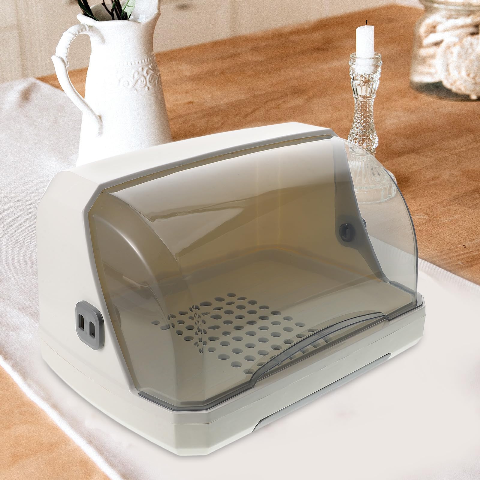 Tofficu Estante para Secar Biberones con Tapa y Material PP Organizador de Botellas con Gran Capacidad, Ahorro de Espacio para Uso en Encimeras del Hogar