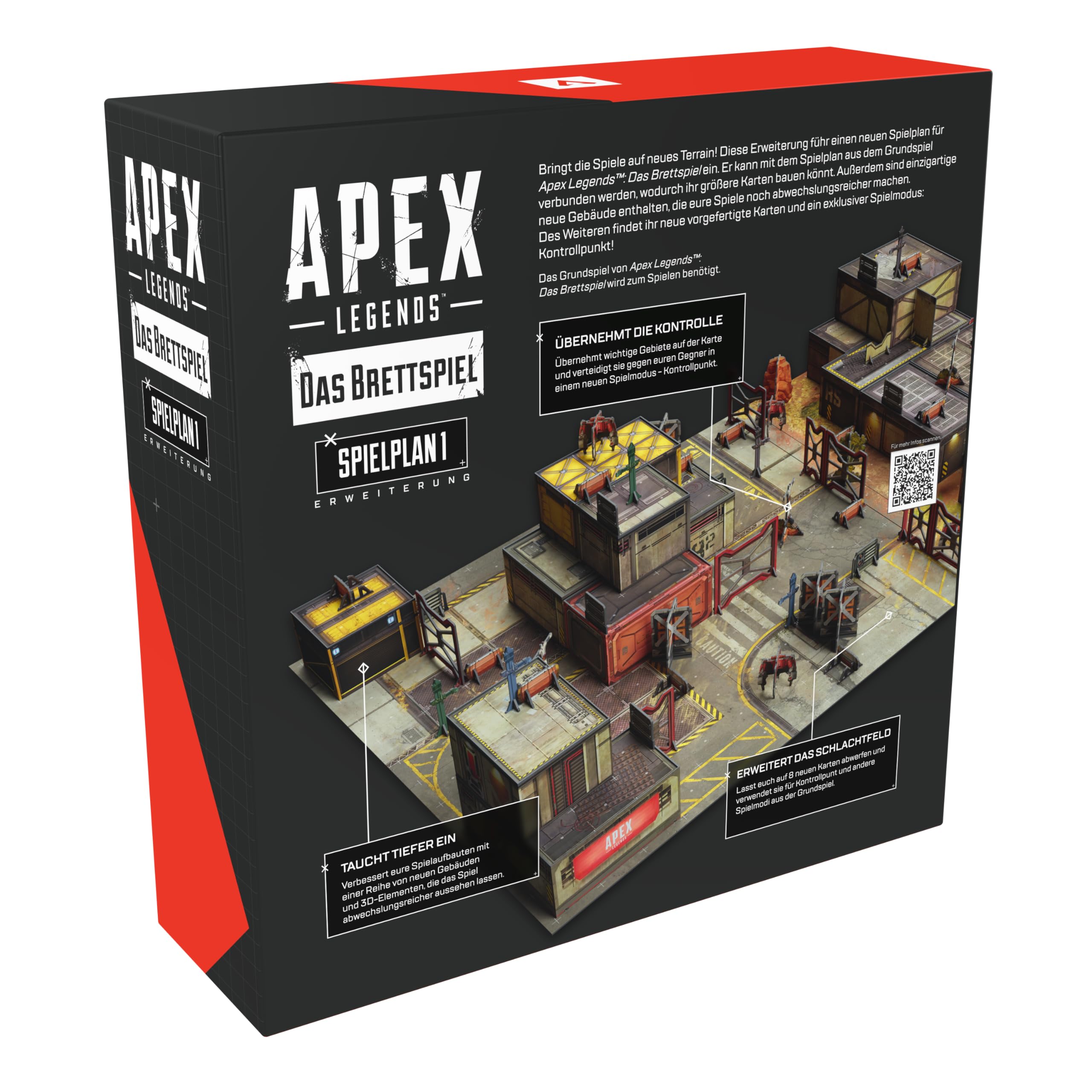 Apex Legends: gra planszowa – plan 1 rozszerzenie – nowy teren, budynek i tryb punktu kontrolnego – elementy 3D dla większej taktyki i atmosfery – niemiecki – język niemiecki ELZNIR GAMES