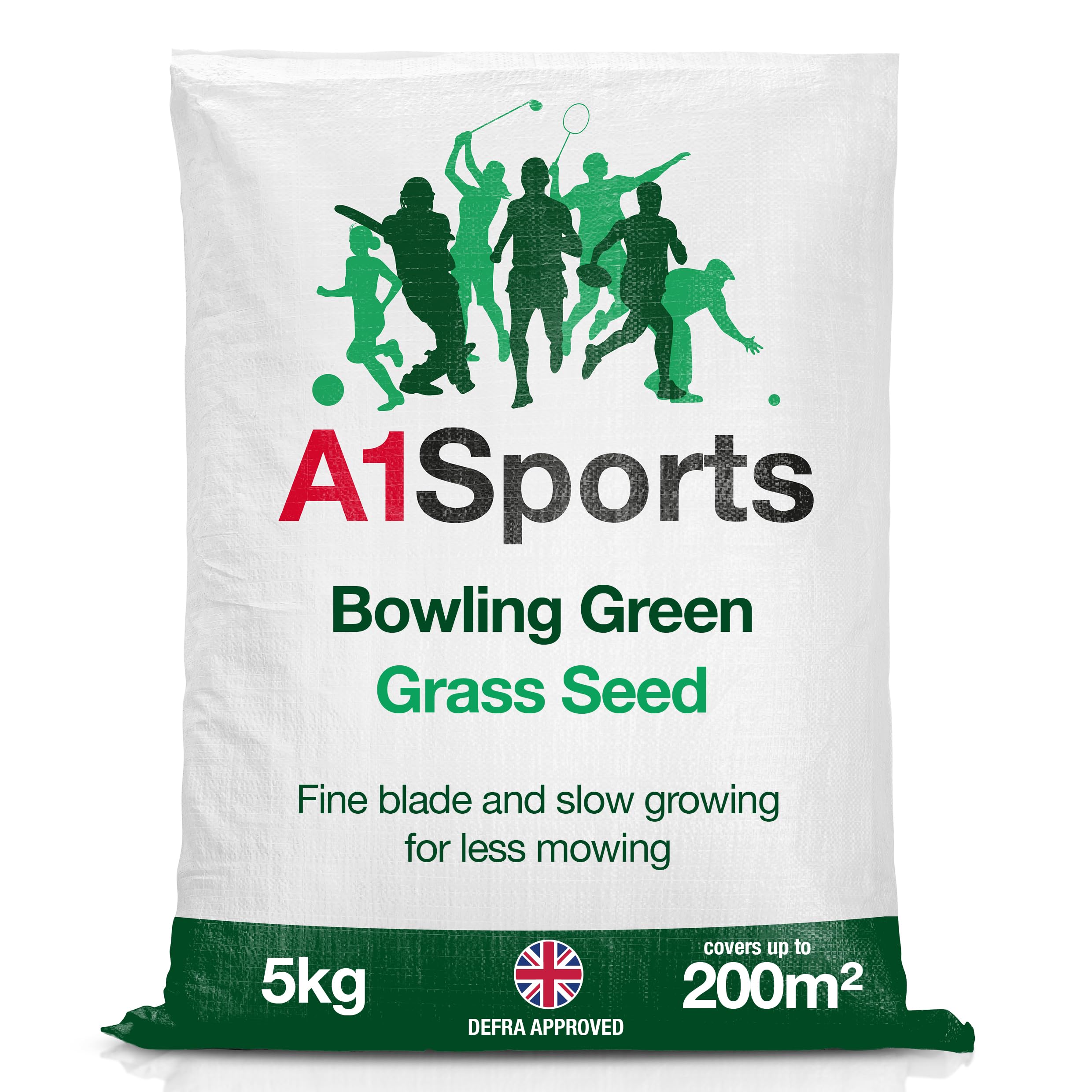 A1 Lawn, Bowling Green Grass Seed - Fine Blade, Rye-Free, DEFRA Certified for Professional Turf, 5kg