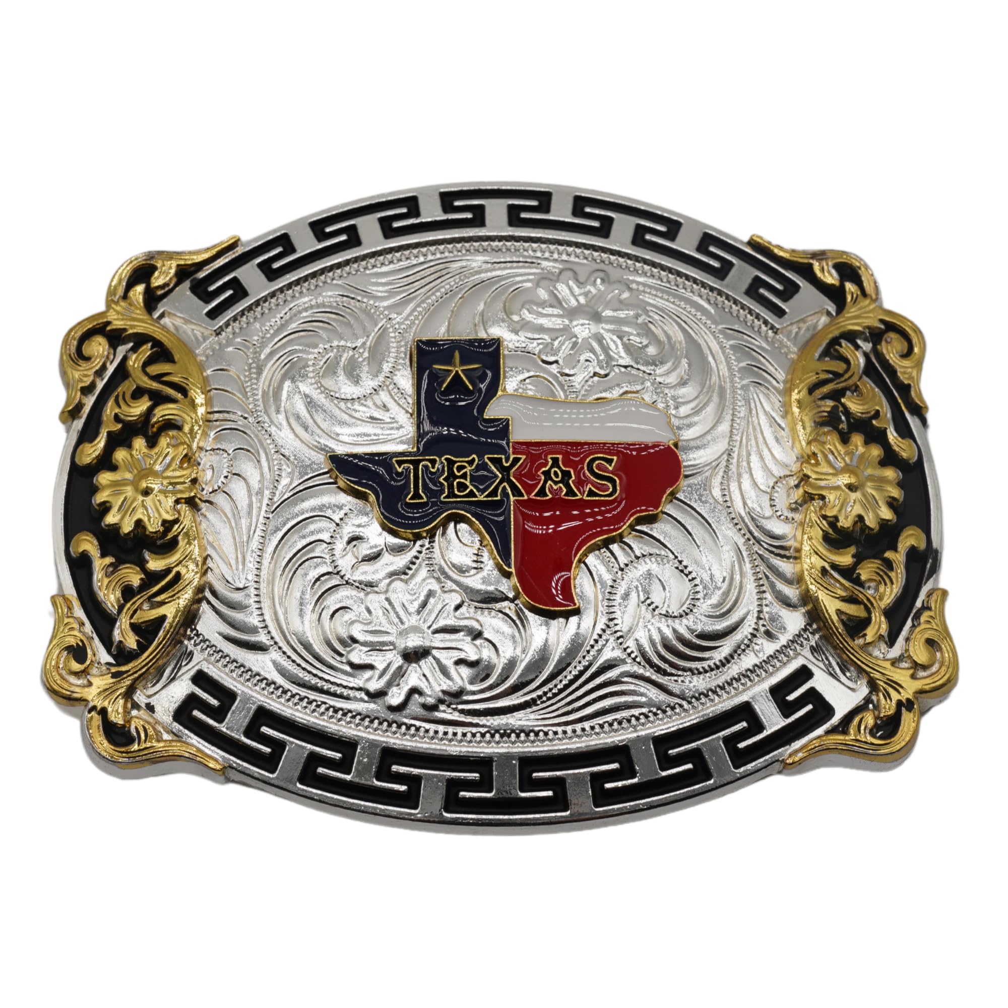 WMG Western Belt Buckles for men women - Texas Map Buckles - Rodeo Cowboy Belt Buckle - Fits Up to 2 Inch Belts