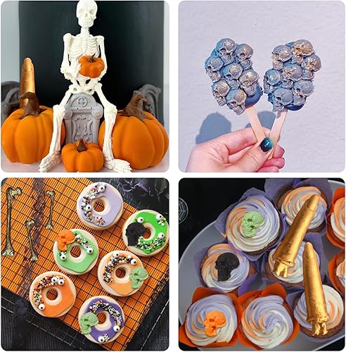 Miniatura 5 de Moldes de fondant de dedos de Halloween, moldes de chocolate para dedos falsos 3D para manos humanas, dedos, hueso, galletas, decoración de