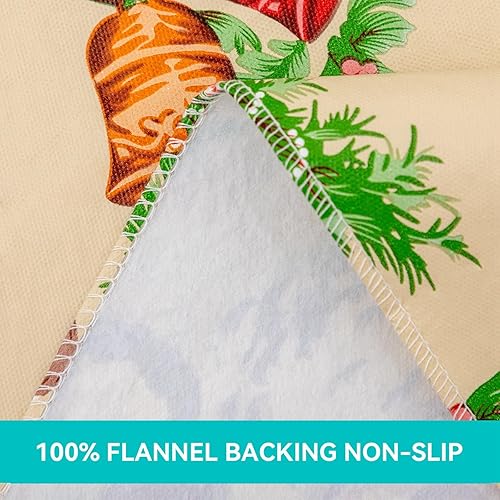 Vista 145 de Mantel rectangular de vinilo de 52 x 70 pulgadas con reverso de franela, mantel para el día de San Valentín, mantel de hule 100% impermeable Azul