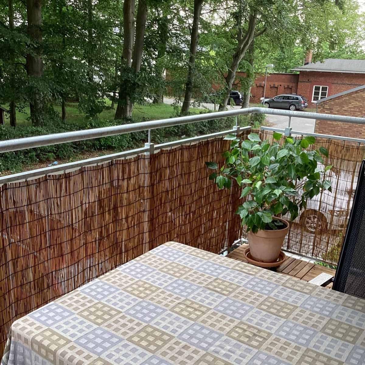 Naturalny bambus, ochrona przed wzrokiem, dekoracyjna mata na taras, mata zacieniająca na balkon, do ogrodu i do ogrodzenia (160 x 800 cm)