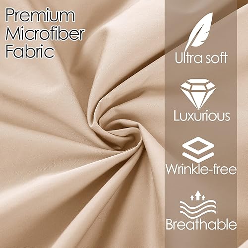 Miniatura 4 de Juego de sábanas tamaño individual, sábanas de microfibra de 4 piezas, funda de cama plana suave, sábanas cómodas de 1800 hilos de lujo para hotel,