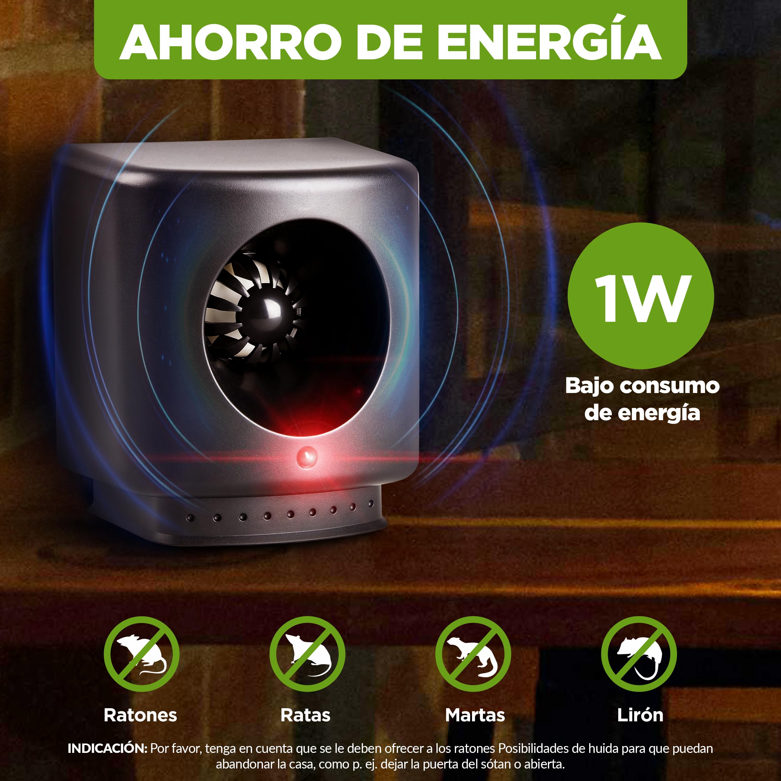 ISOTRONIC Repelente ultrasónico para Ratones y Ratas – Repelente de plagas para áticos, sótanos y garajes – Disuasivo para Ratones sin Veneno ni trampas – Alcance Efectivo de 50 m² (3 Unidades)
