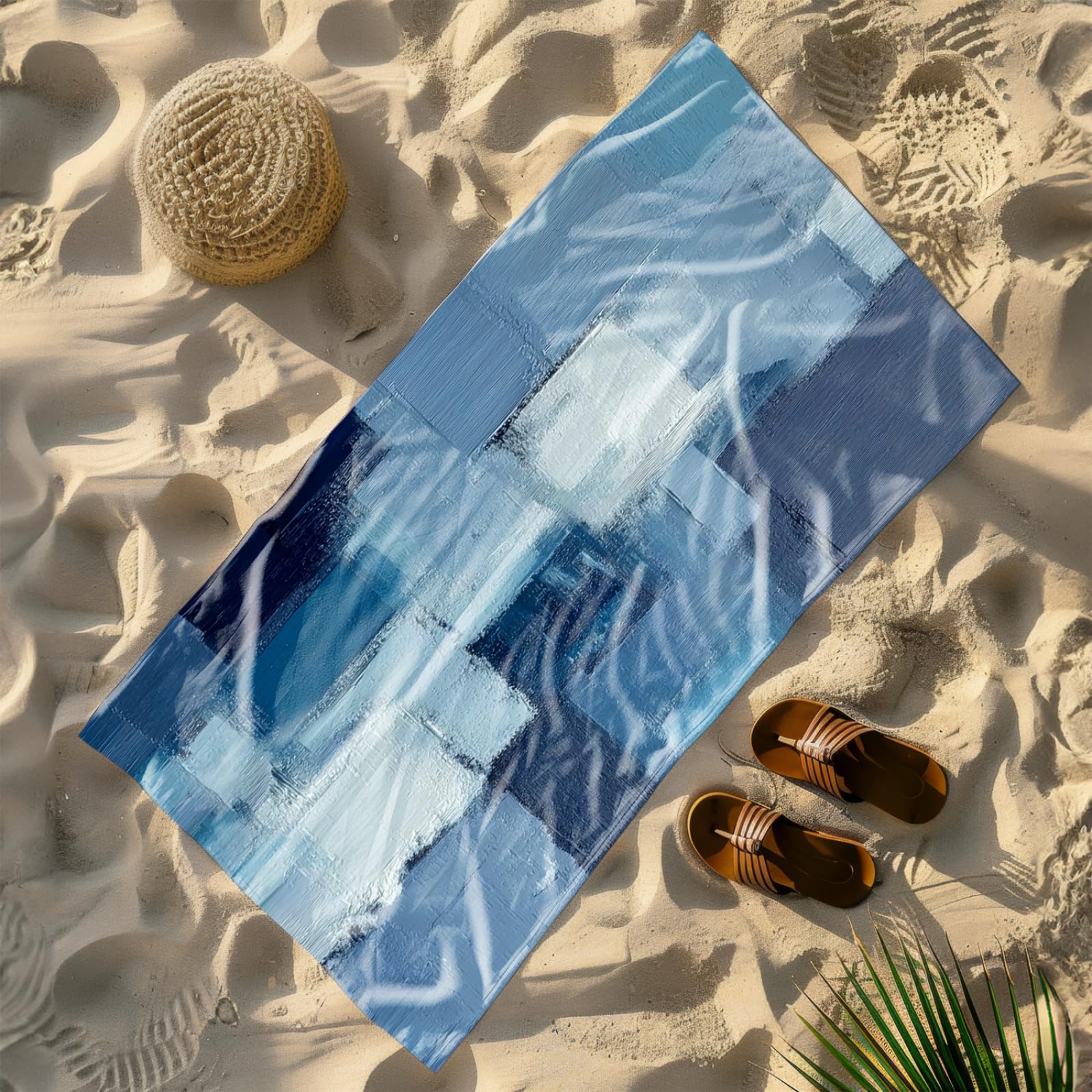 Générique Serviette de Plage 100X200 Graffiti Bleu
