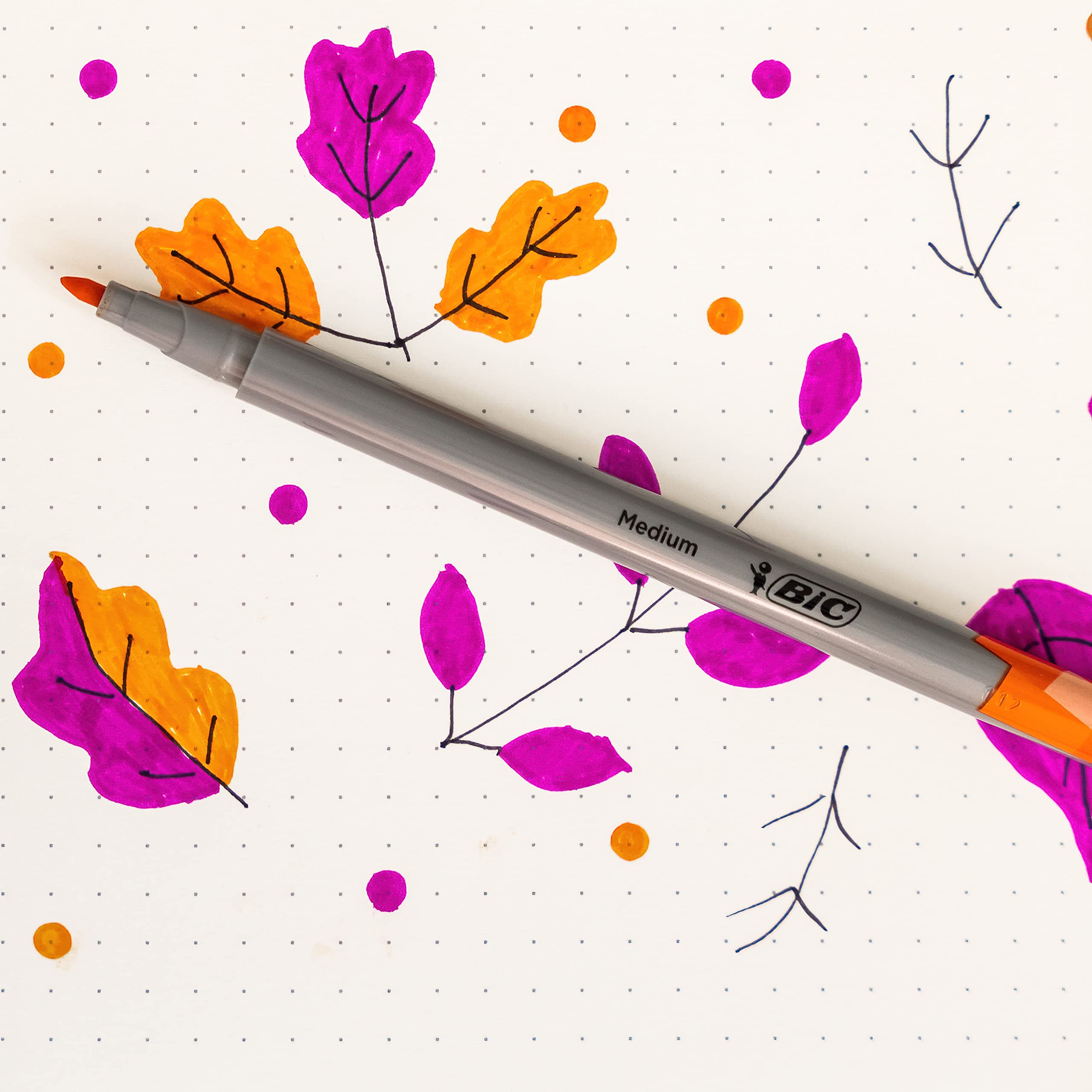BIC Intensity Medium Cienkopisy czerwony Pudełko 12szt