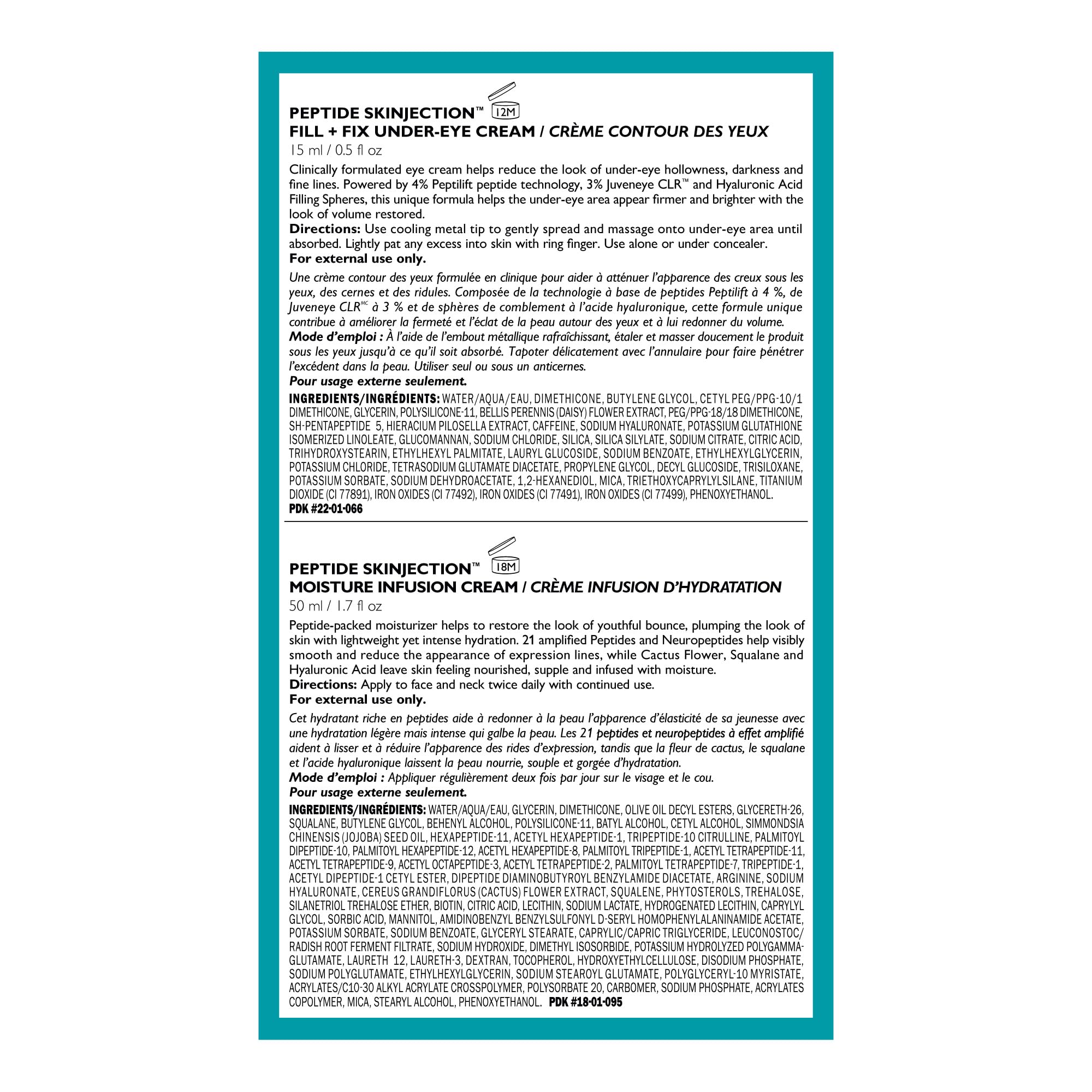 Peter Thomas Roth | Full-Size Peptide Skinjection™ Solutions 2-Piece Face & Eye Kit | Anti-Aging Peptide Skincare Set, Under-Eye Cream and Moisturizer