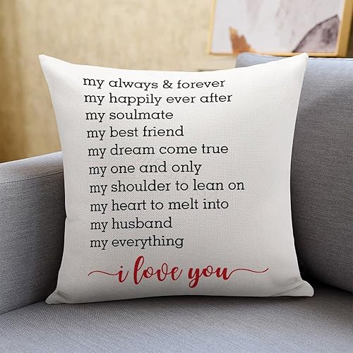 Miniatura 5 de My Always & Forever My Happily Ever After My Soulmate - Funda de almohada decorativa para el día de San Valentín, funda de cojín cuadrada para boda,