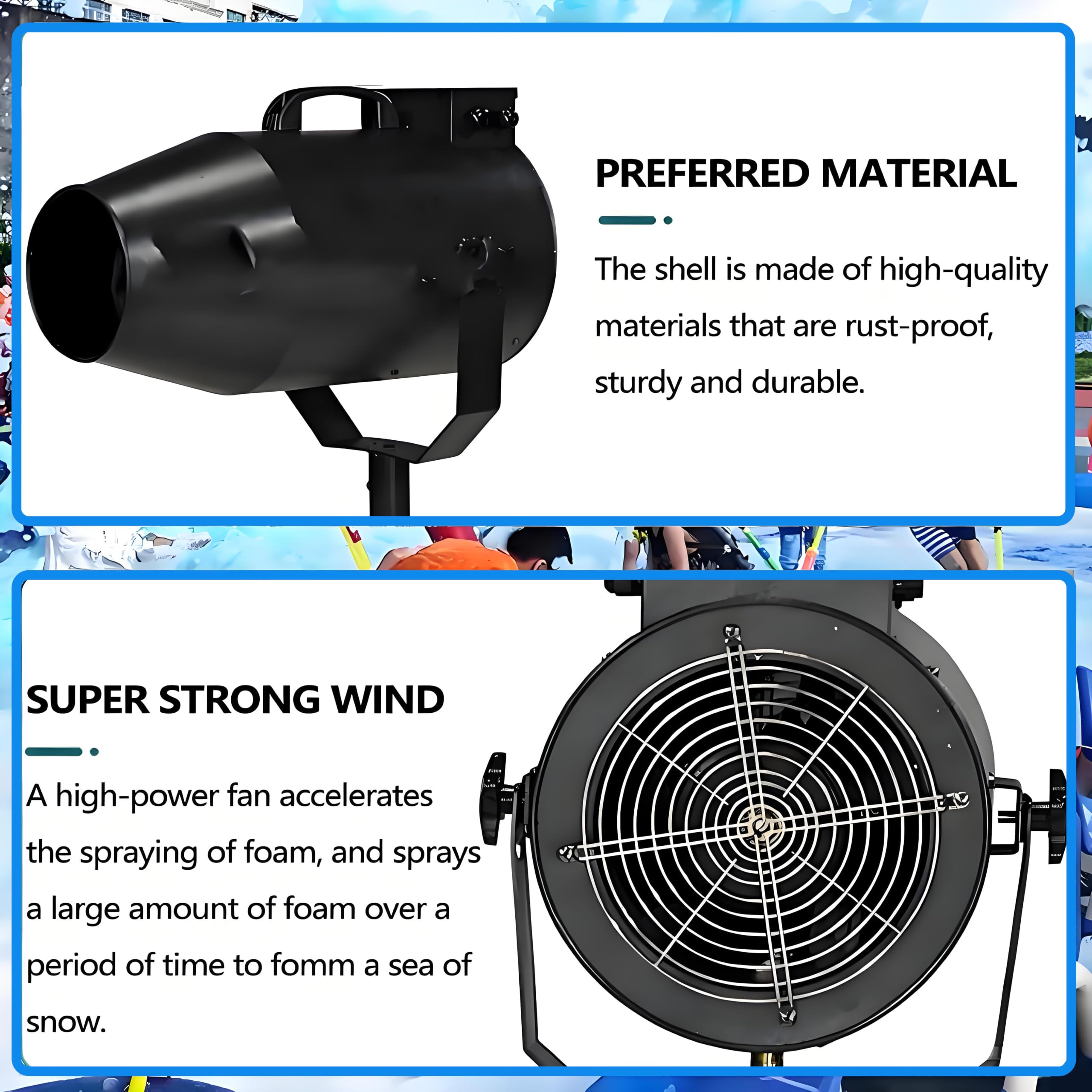 Macchina per Schiuma, Cannone per Schiuma per Feste da 1000W, Generatore di Schiuma Portatile con Supporto a Treppiede, Macchina per Feste con Schiuma, per Grandi Eventi e Parchi Acquatici all'Aperto