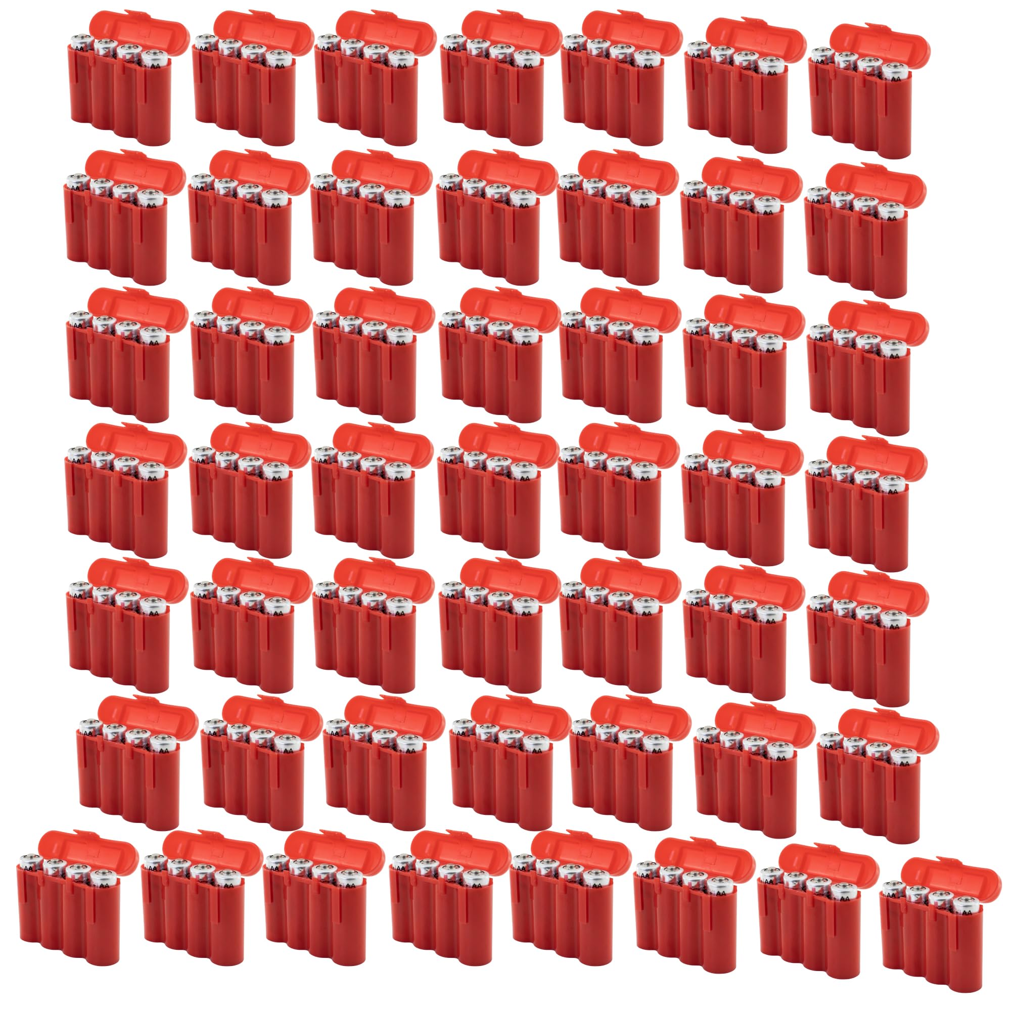 50 RED AA AAA Battery Battery Plastic Storage CASE Holder Box USA Ship