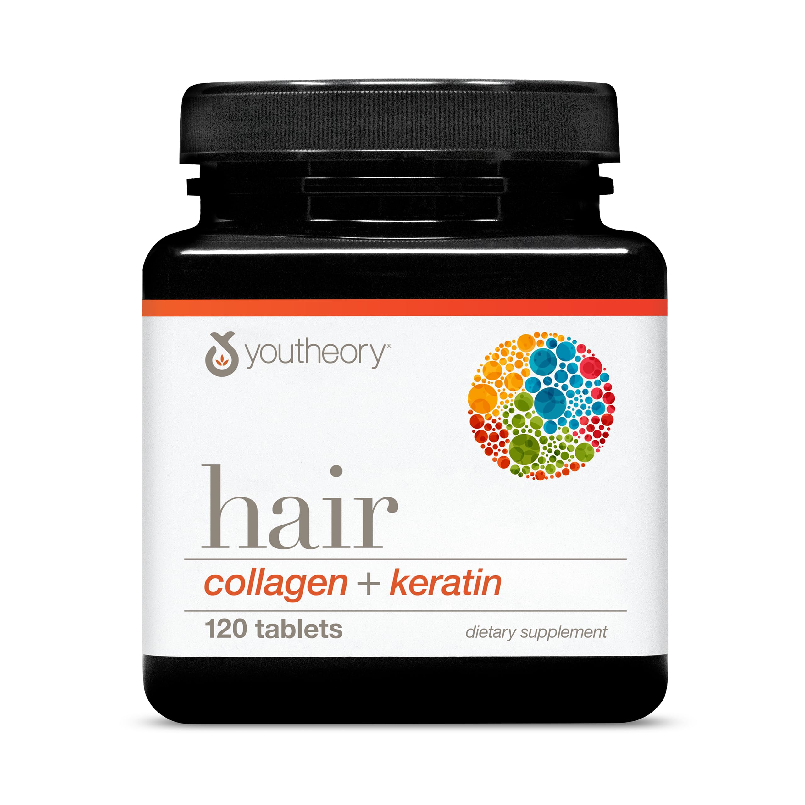 Hair Collagen + Keratin - Advanced Collagen & Keratin Supplement - Supports Hair Growth & Nail Health - Aids Anti-Aging - 120 Tablets (20-Day Supply)