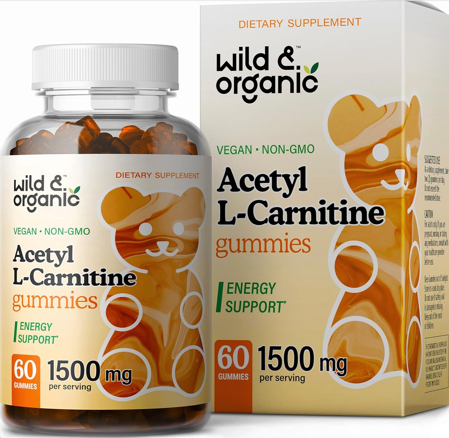Wild & Organic Acetyl LCarnitine Gummies Natural Dietary Supplement 1500mg
