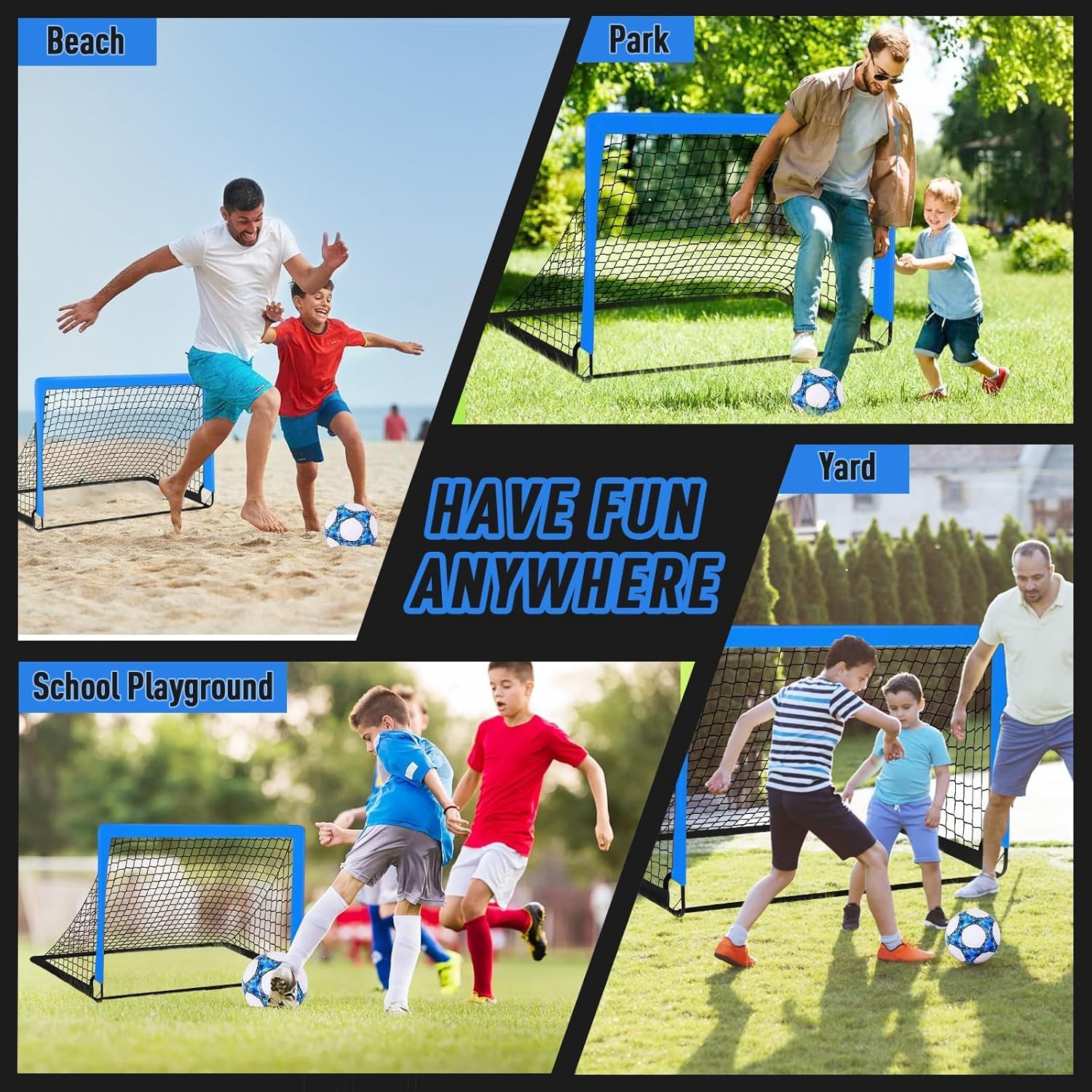 Porte da Calcio per Giardino,2 Porta Calcio Bambini da 1,2 x 0,9 m,con Borsa per Il Trasporto