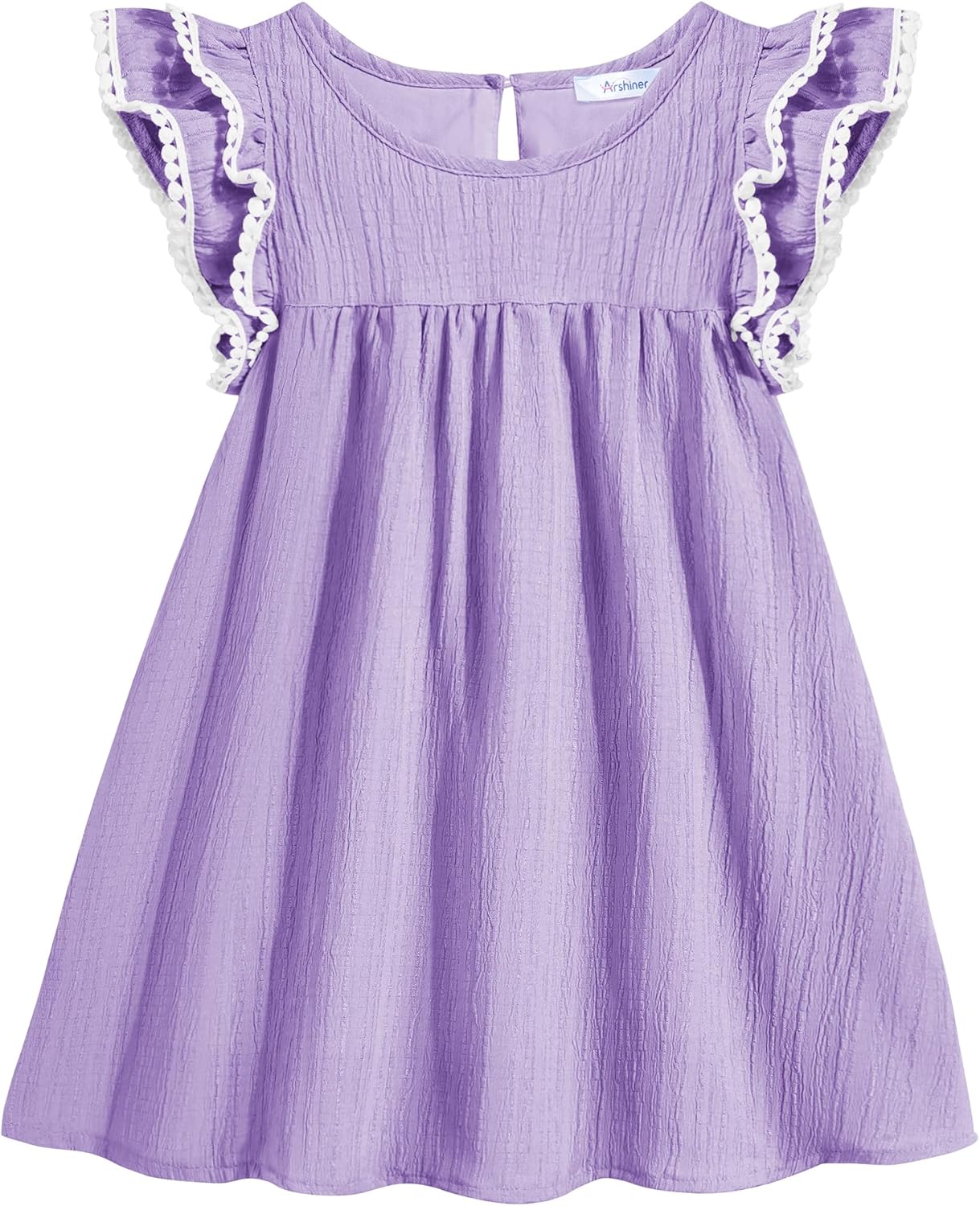 Arshiner Girls Summer Dress Toddler Ruffle Sleeve Dresses Kids Swing Casual Beach Boho Sundress with Pockets for 1-7t