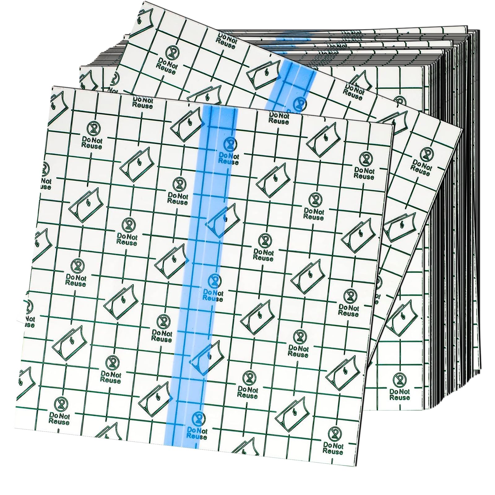 OBTANIM 50 Sheet Transparent Waterproof Stretch Adhesive Bandage Clear Film Dressing Bandages Tape Cover for Tattoo Shower Swimming Protector (6 x 6