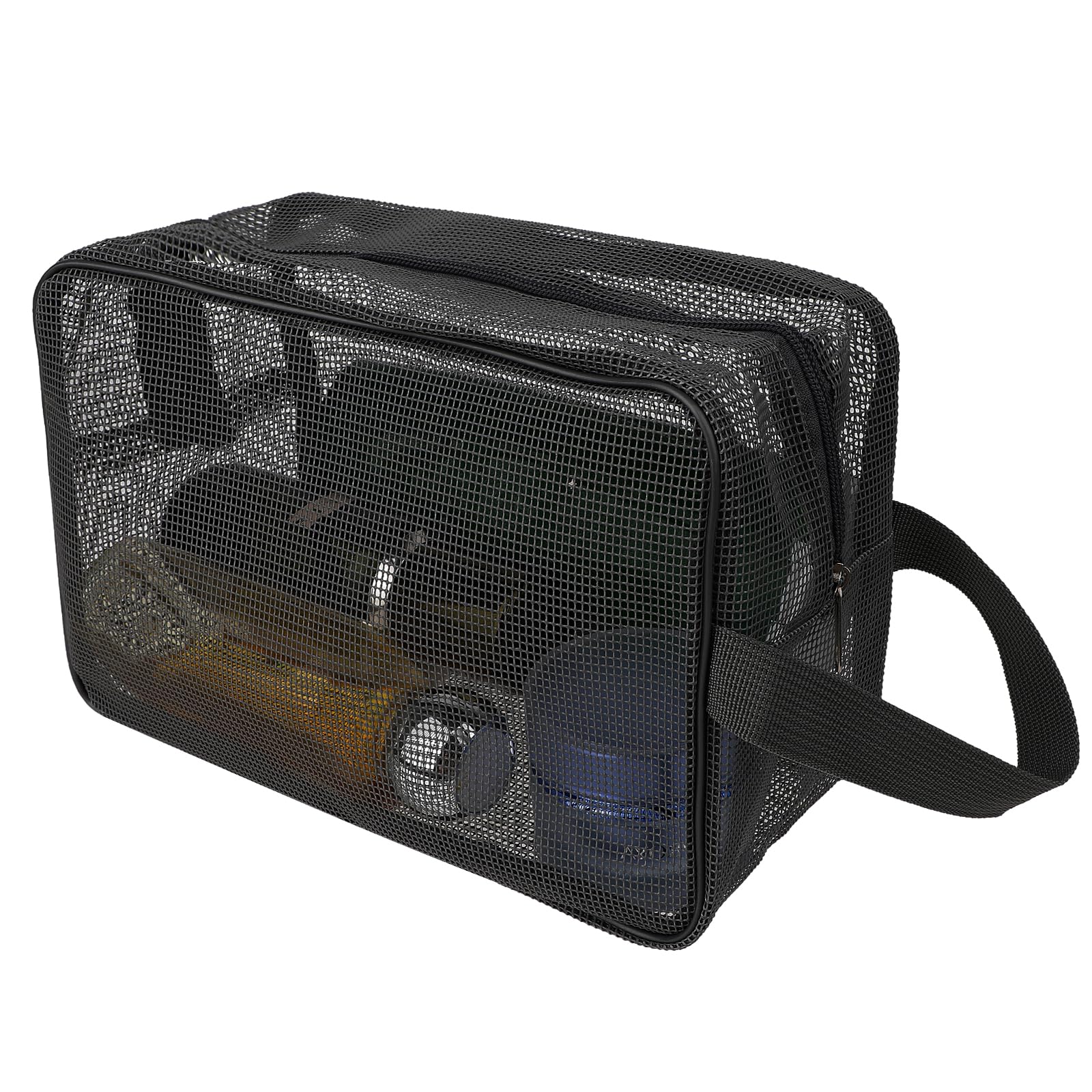 cobee Mesh Shower Bag Portable Mesh Shower Caddy Quick Dry Tote Bag with Zipper Toiletry Organizer Bag for