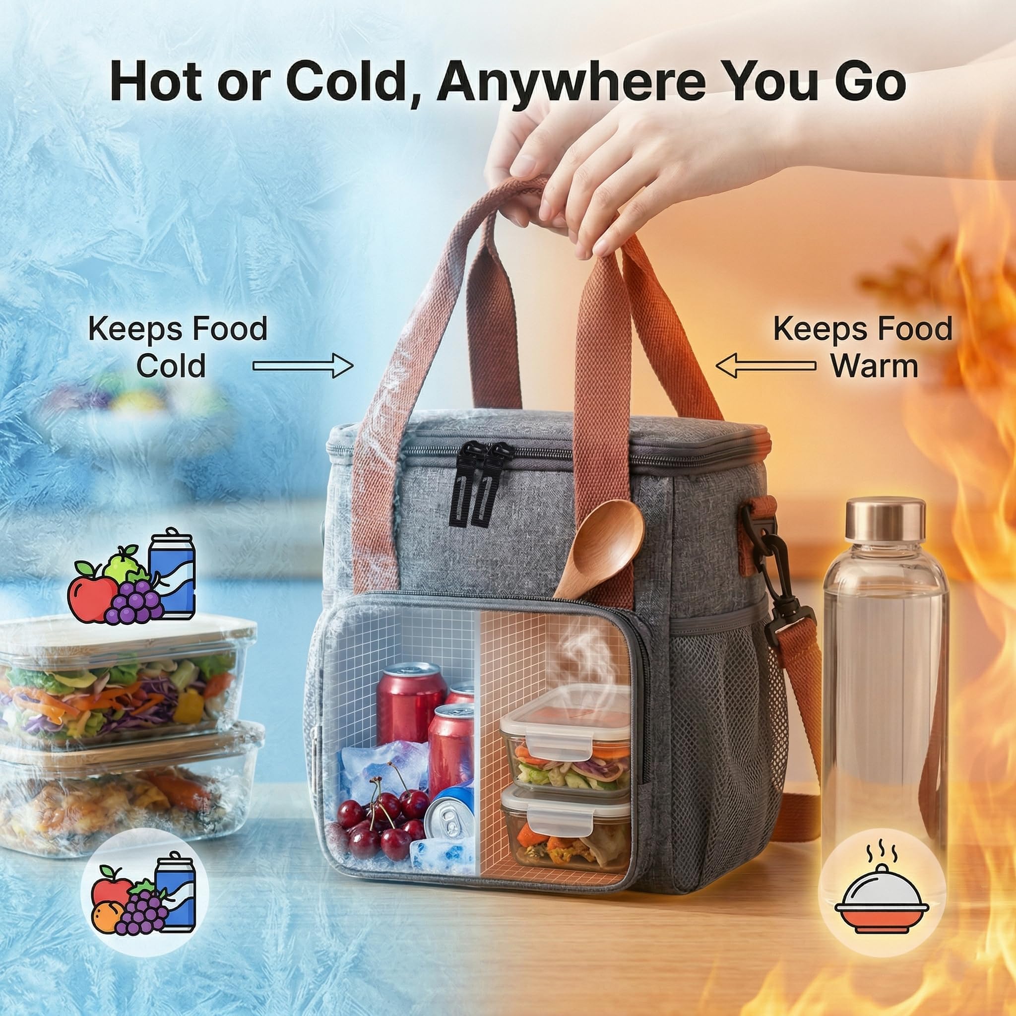 Insulated Lunch Bag for Office - Leakproof & Durable -2