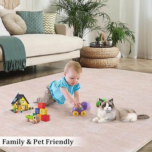 Miniatura 9 de Alfombra moderna lavable y contemporánea, antideslizante, resistente a las manchas, para la sala de estar, el dormitorio, la habitación de los