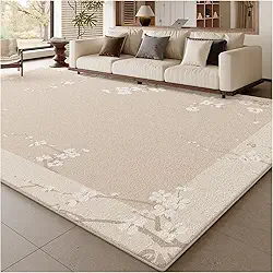 Tapetes laváveis para sala de estar, resistentes a manchas e fáceis de limpar, tapetes macios que não caem para quarto, sala de jantar, escritório, decoração de casa, bege C 160 x 230 cm