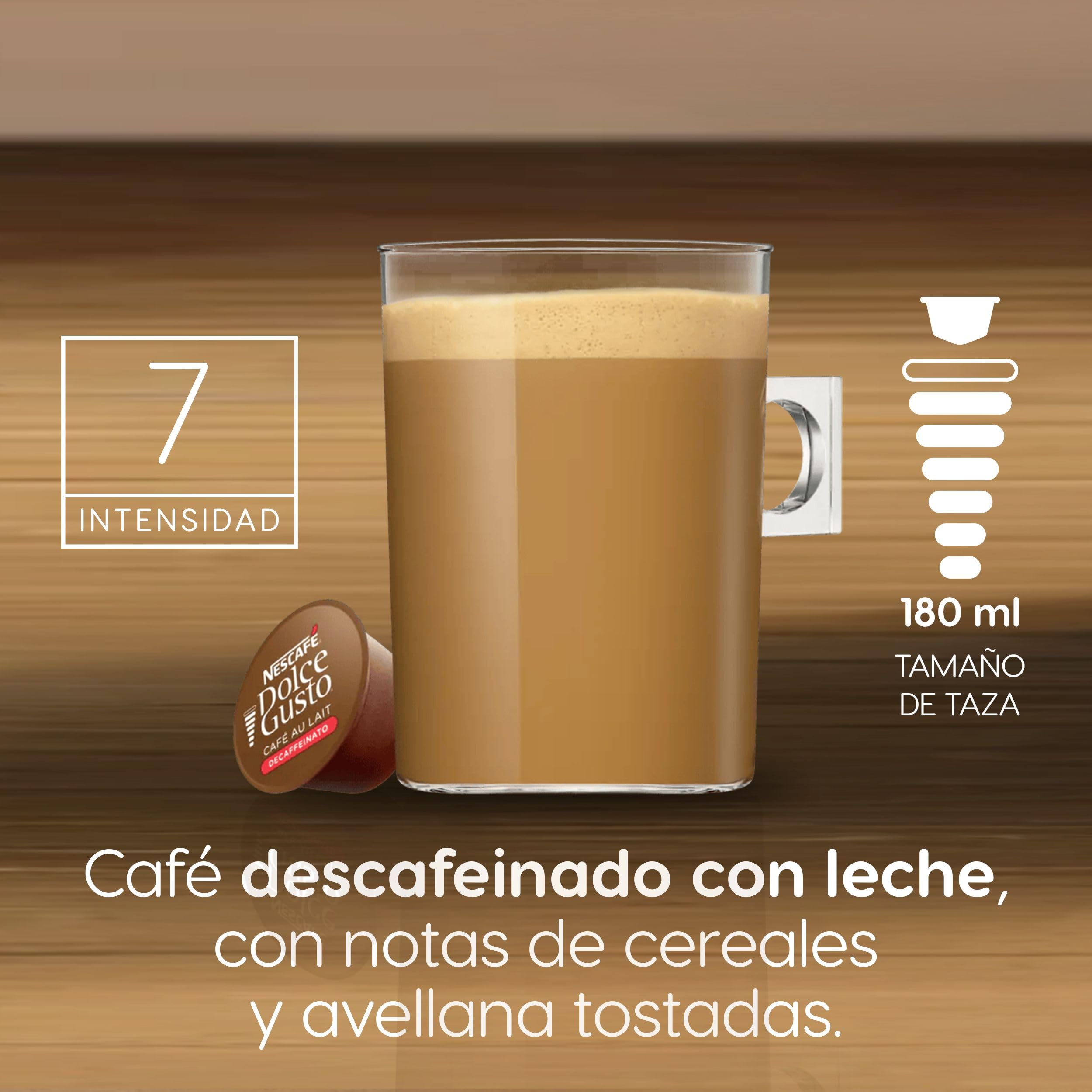 NESCAFÉ Dolce Gusto Café con Leche descafeinado - Cápsulas de Café, 90 Cápsulas (3 x 30)