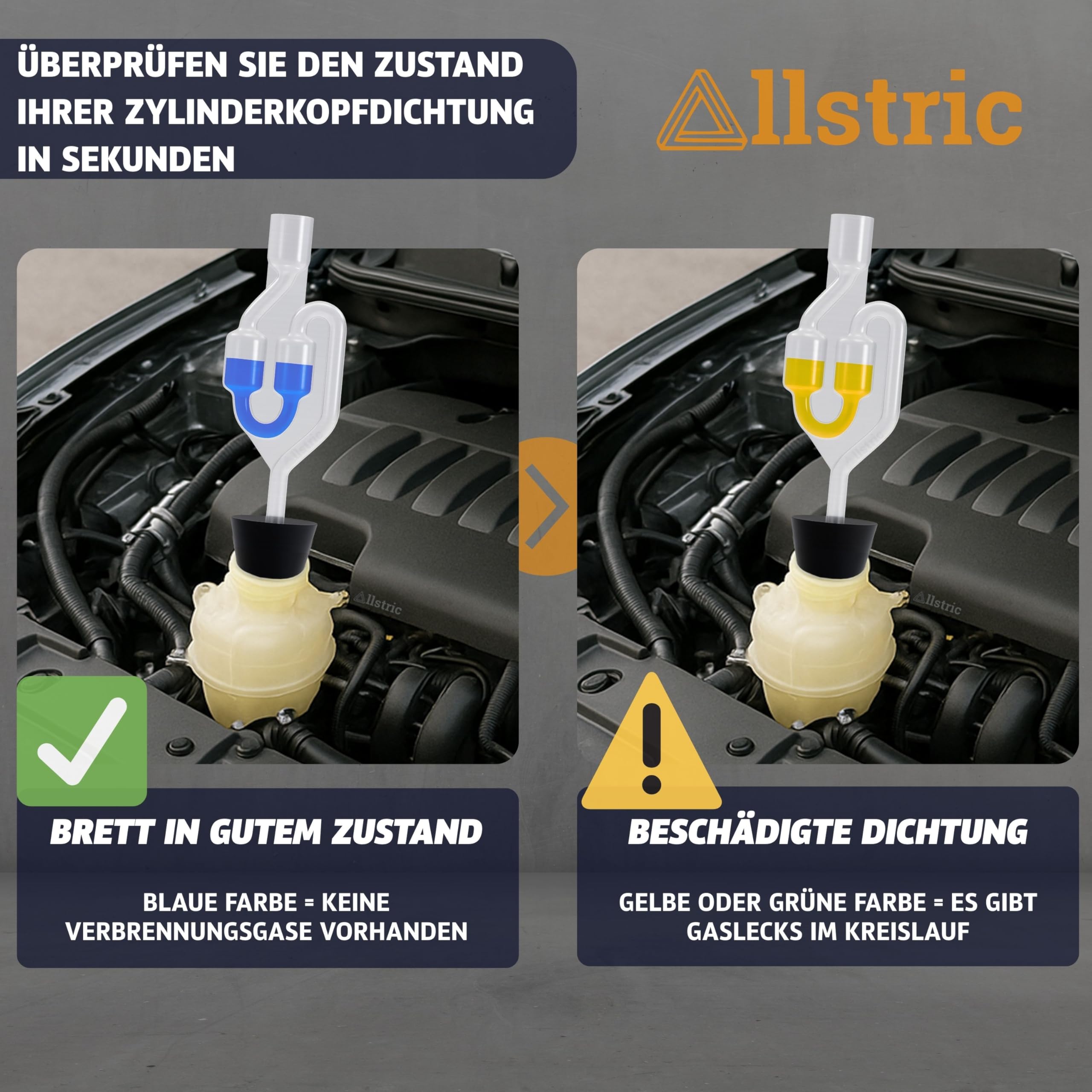 CO2 Tester Kühlwasser | Zylinderkopfdichtung Tester für Auto & Motorrad | Universal Block Tester mit 50 Tests | Kühlmittel Tester & Kopfdichtung Diagnose Werkzeug