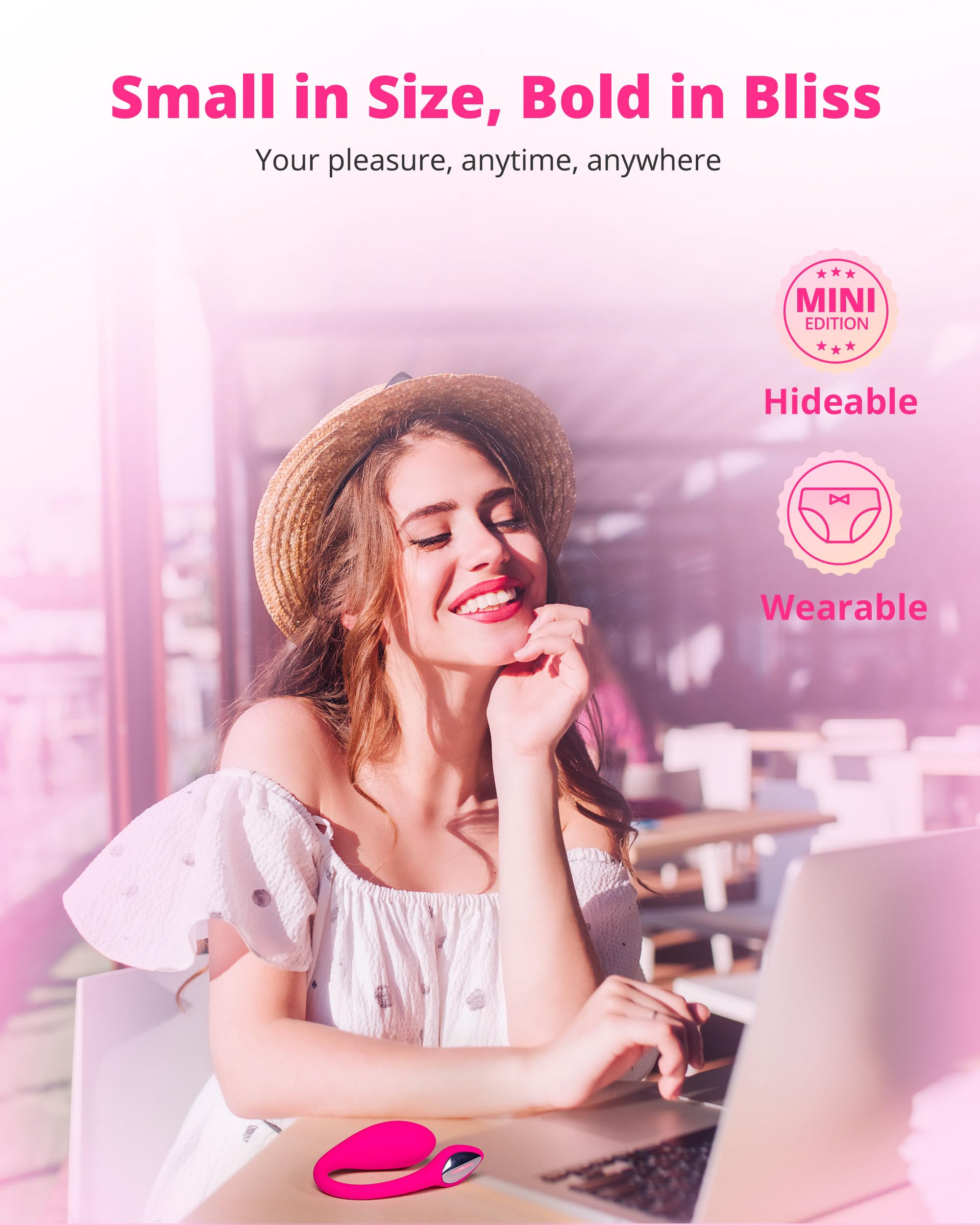 LOVENSE Lush 4 G spot Vibrator Couples Sex Toys, Powerful Wearable Egg Vibrators APP Remote Control Long Distance Adult Sex Toys & Games with LED Light, IPX7 Waterproof, Discreet, Rose