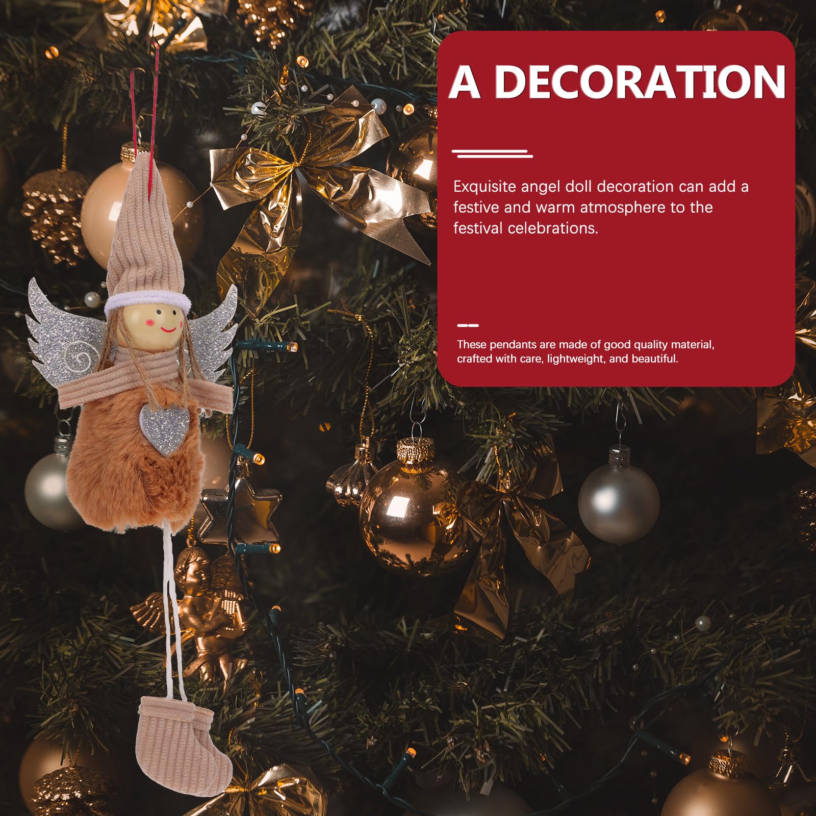 Didiseaon 24 Piezas Colgante de Muñeca Ángel de Navidad, Algodón, Ligero